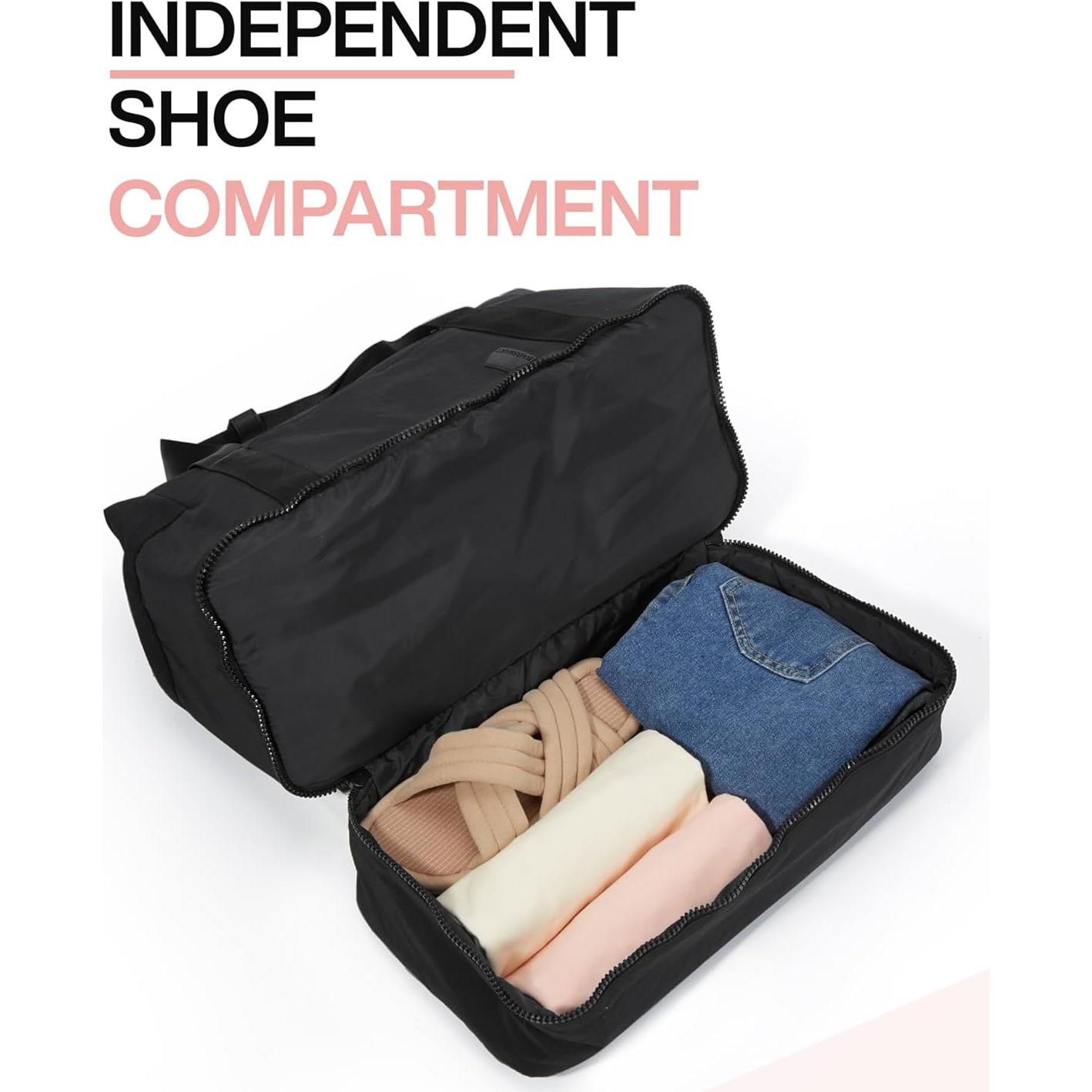 Bolsa de viaje BAGSMART para mujeres 37L con compartimento para zapatos