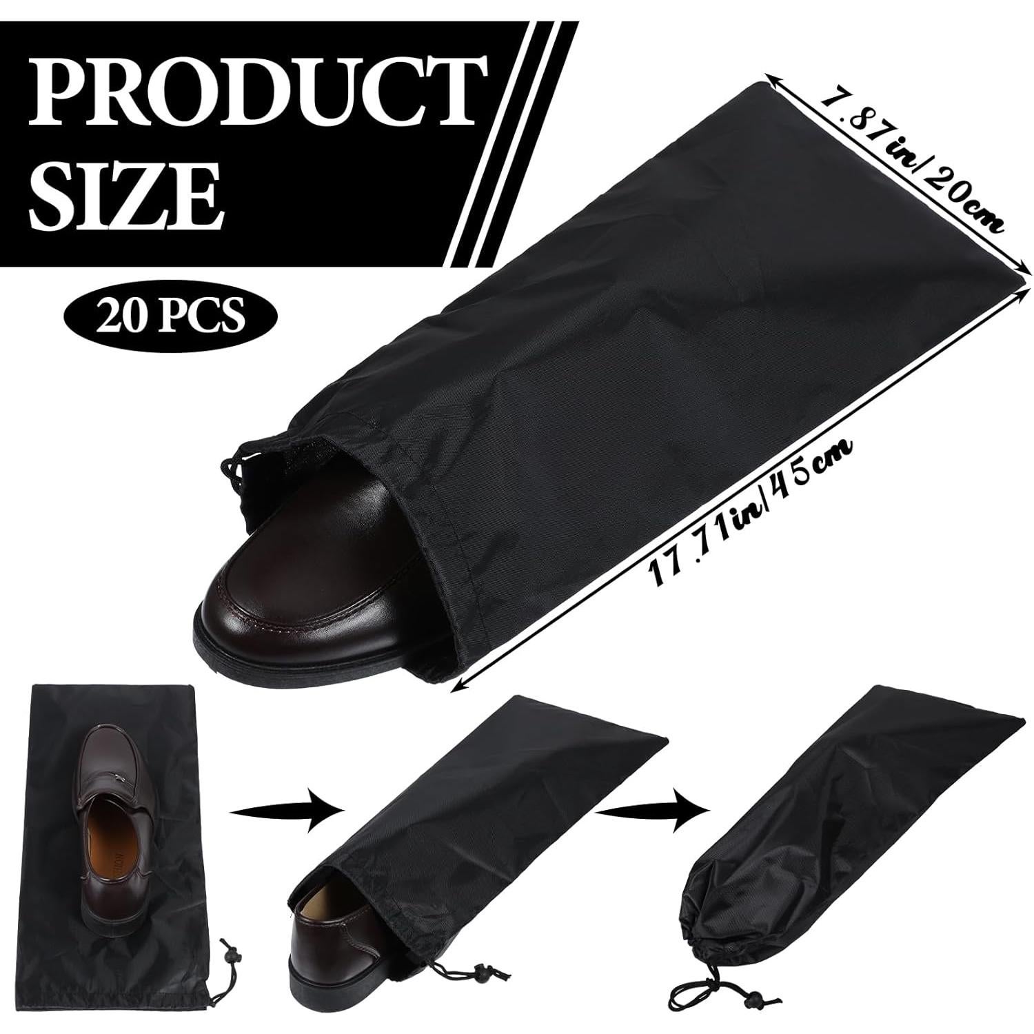 Paquete de 20 bolsas para zapatos Tolare 45x20 cm negras