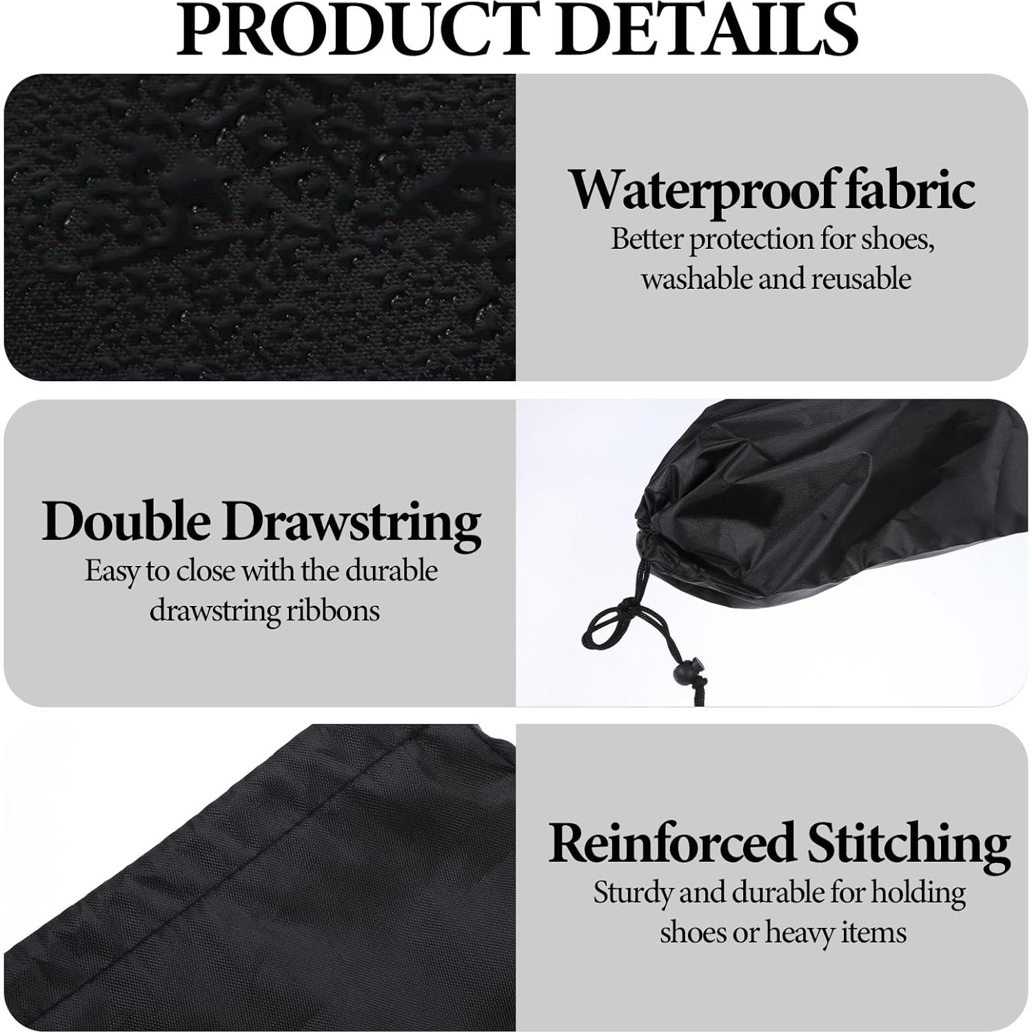 Paquete de 20 bolsas para zapatos Tolare 45x20 cm negras