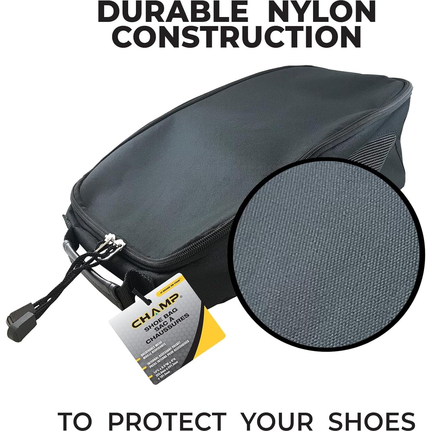 Bolsa para Zapatos Champ - Negra, Ligera y Transpirable
