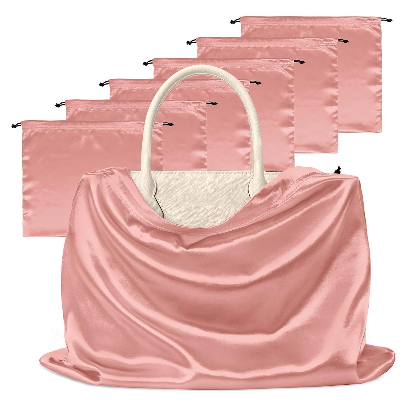 Manyshofu 7 Bolsas de Polvo de Satén Rosa Dorado 40x50cm