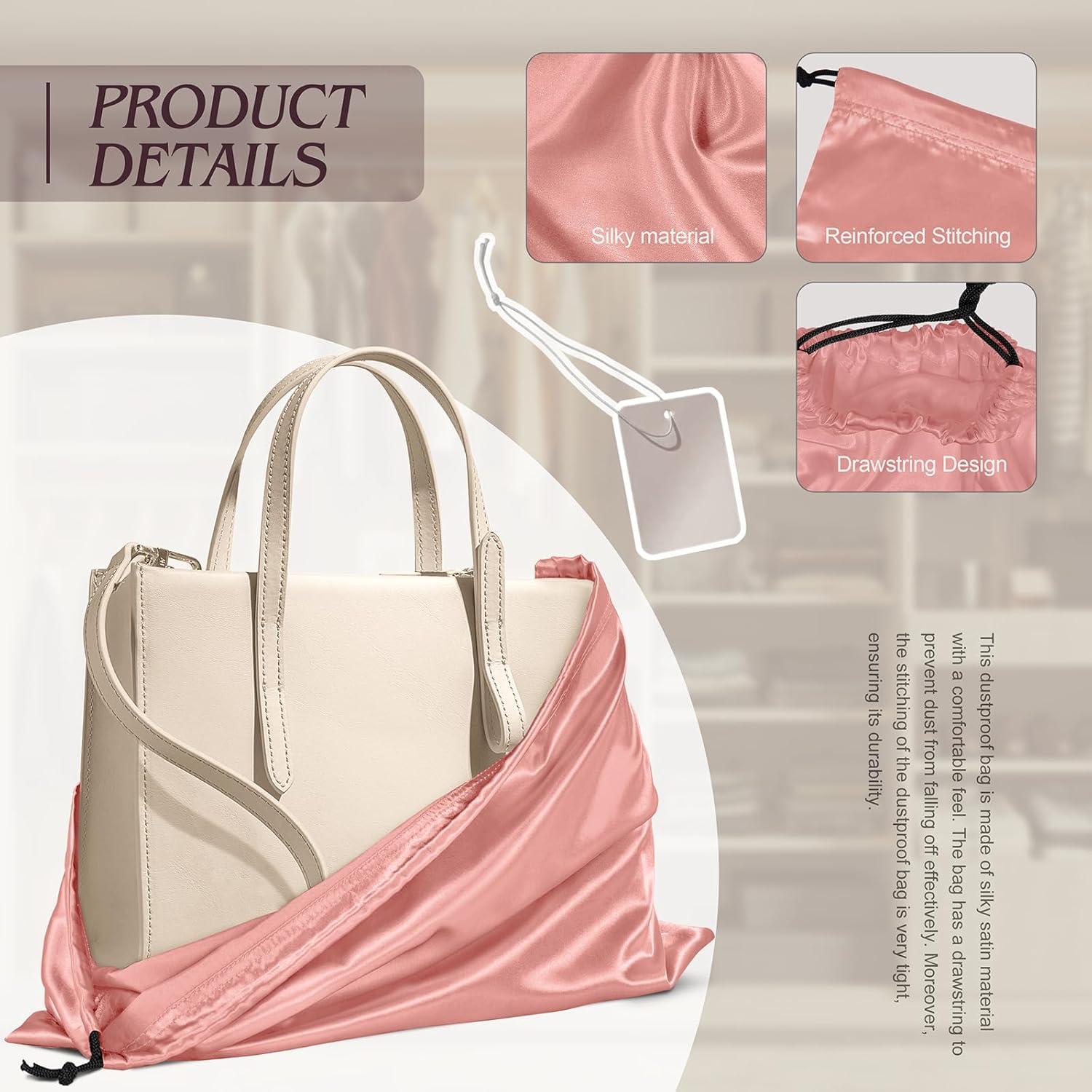 Manyshofu 7 Bolsas de Polvo de Satén Rosa Dorado 40x50cm