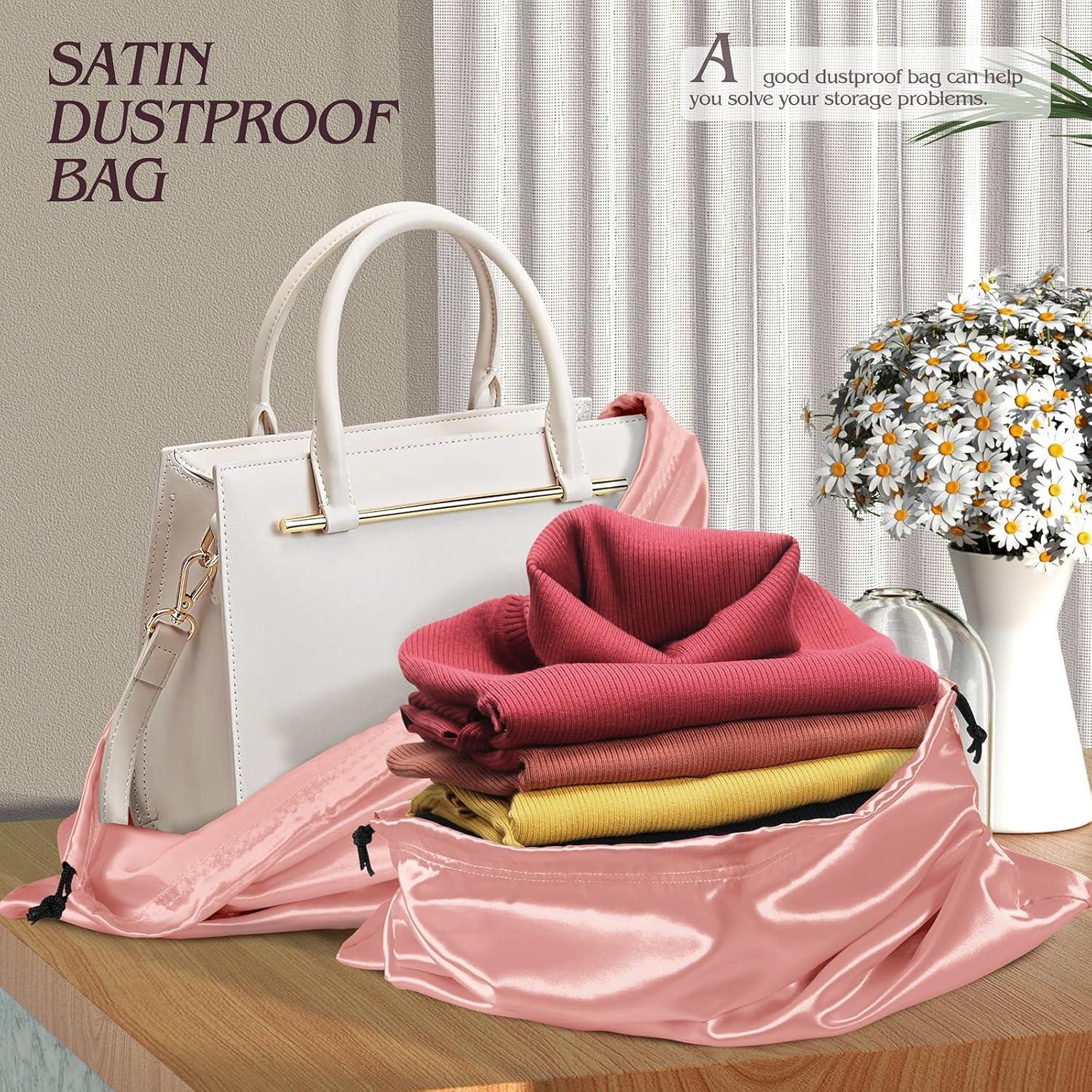 Manyshofu 7 Bolsas de Polvo de Satén Rosa Dorado 40x50cm