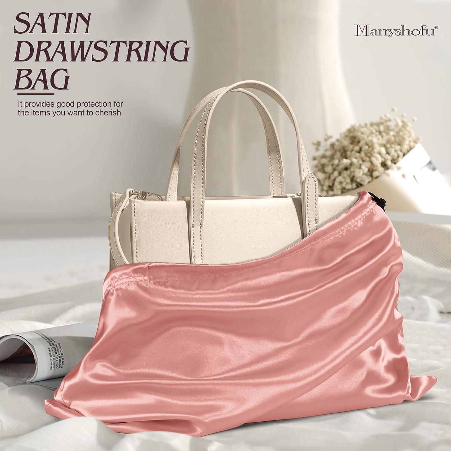 Manyshofu 7 Bolsas de Polvo de Satén Rosa Dorado 40x50cm