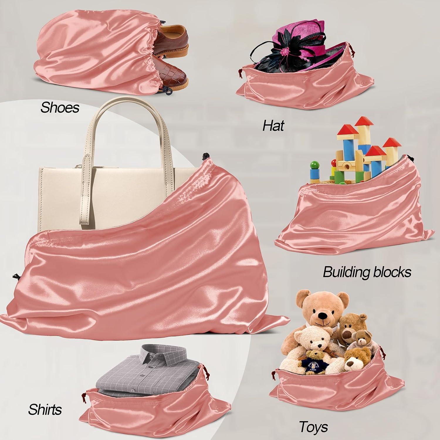 Manyshofu 7 Bolsas de Polvo de Satén Rosa Dorado 40x50cm