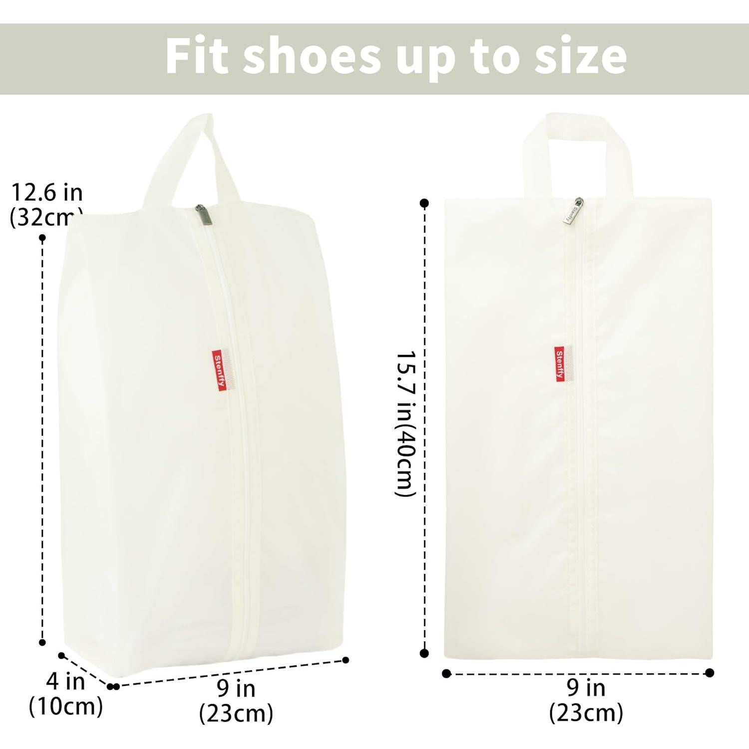 Set de 6 Bolsas para Zapatos Portátiles Impermeables - Blanco