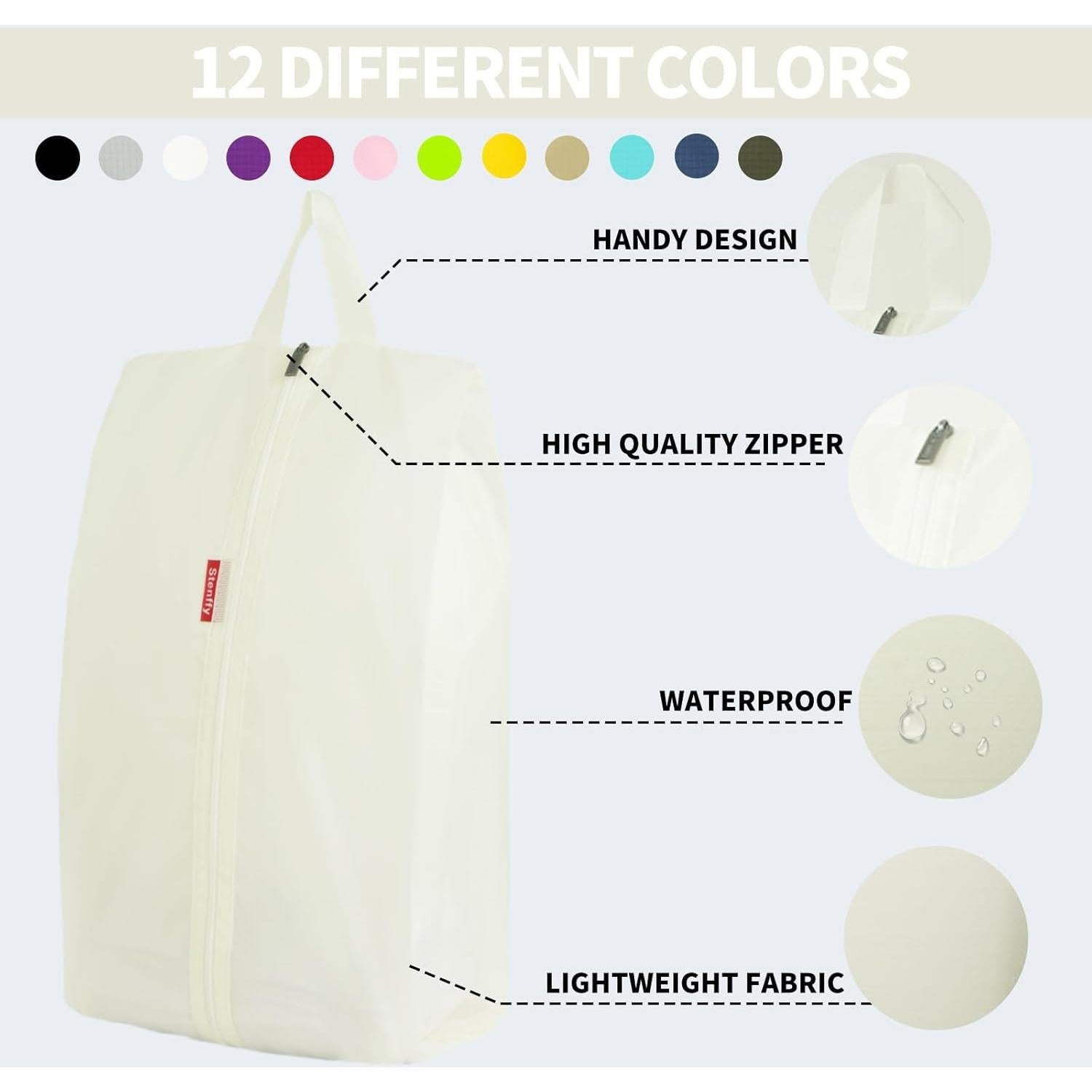 Set de 6 Bolsas para Zapatos Portátiles Impermeables - Blanco