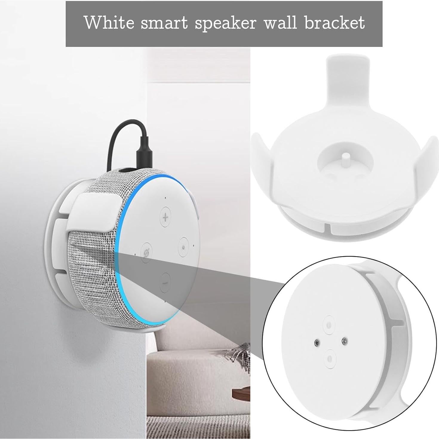 Soporte de Pared SG Store para Echo Dot 3/4 Blanco