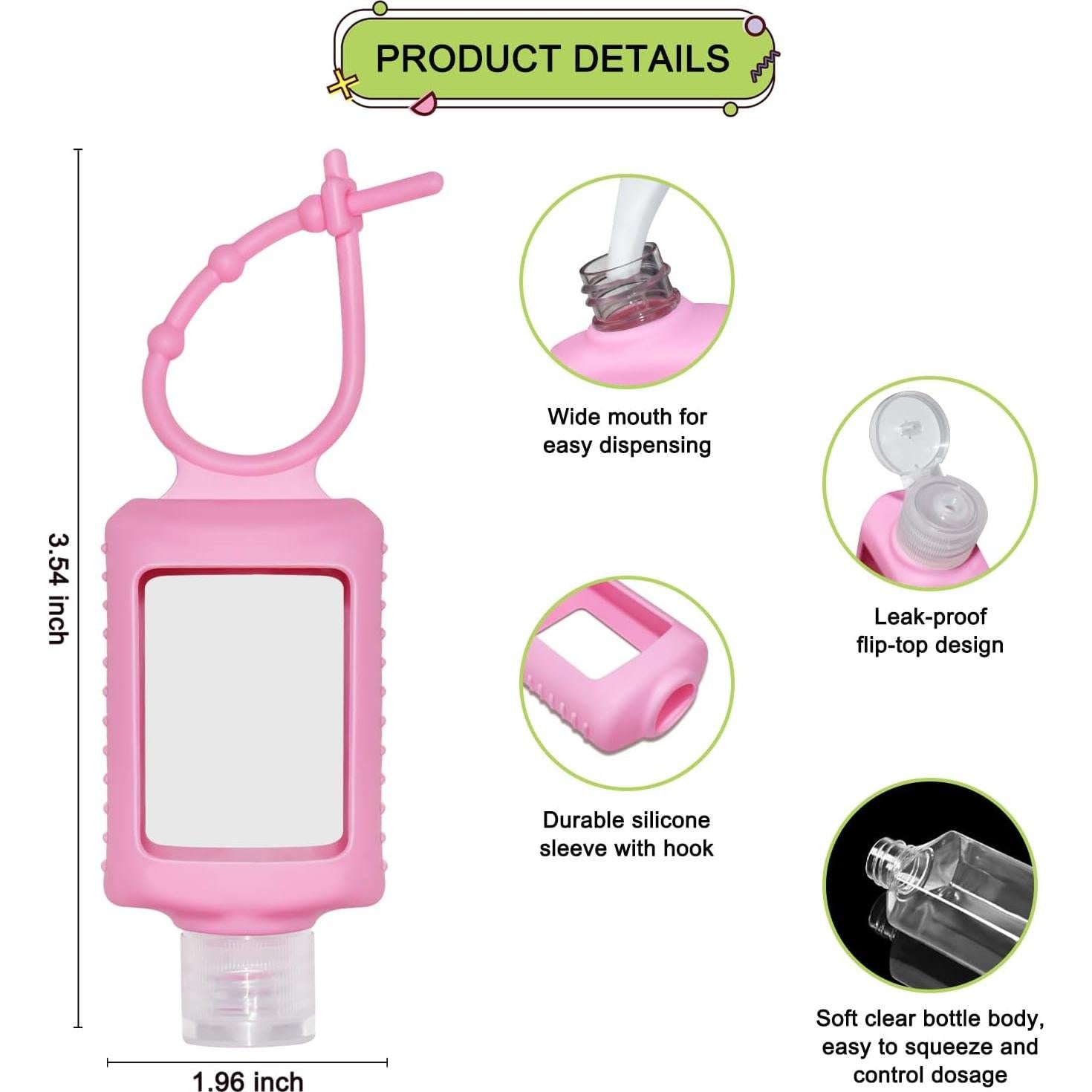 4 Botellas de Viaje JRINYE 60ml Silicona A Prueba de Fugas