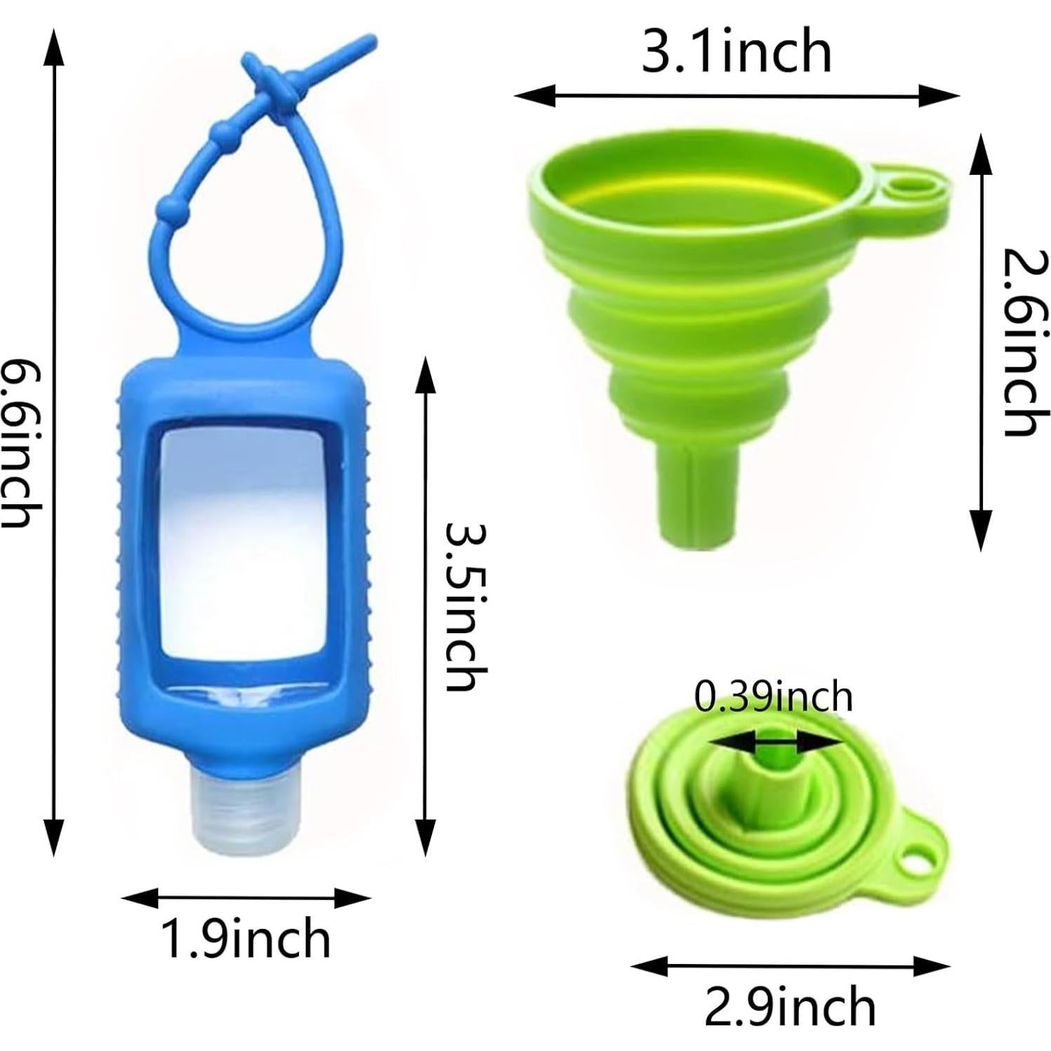 Botellas de Viaje MEMOVAN 60ml con Manga de Silicona 6 Pack