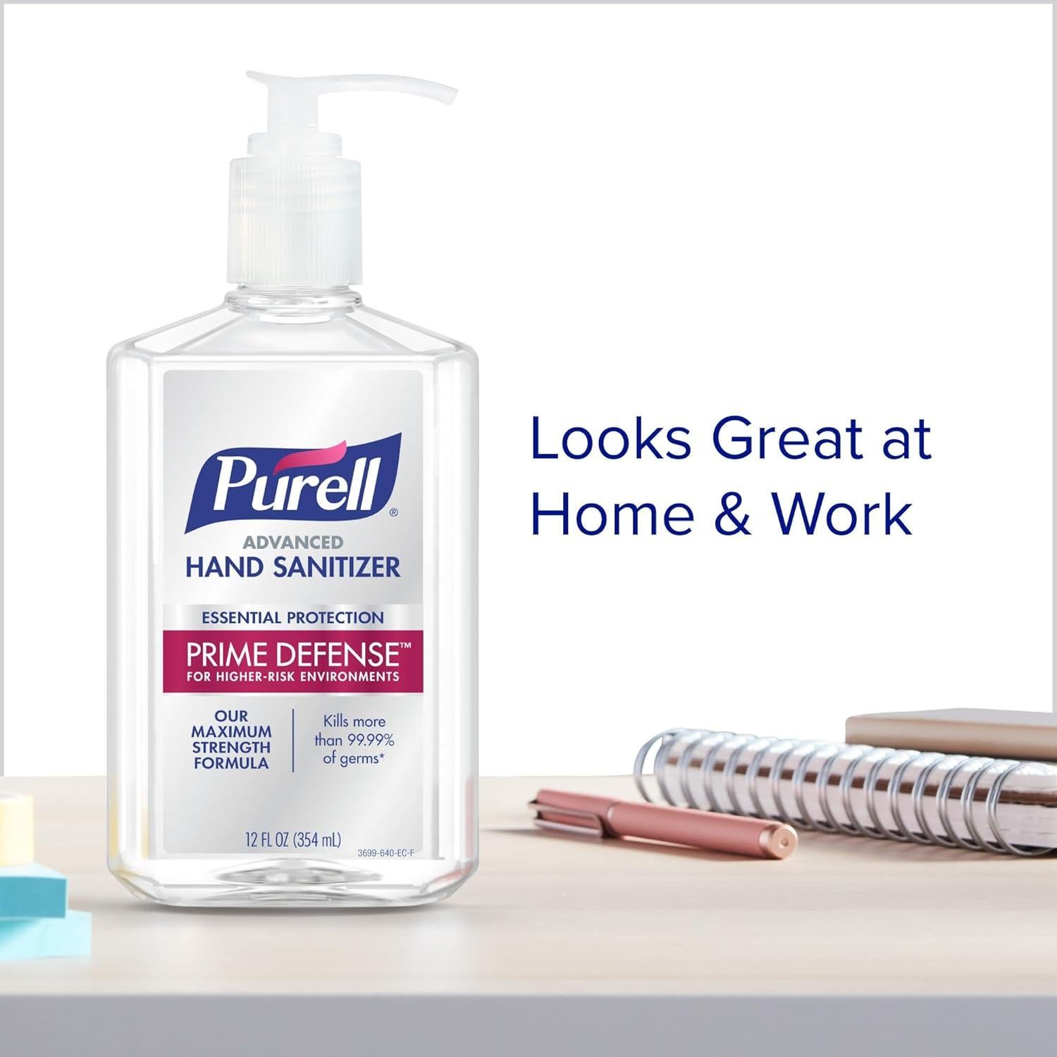 Desinfectante de Manos Purell Prime Defense 355 ml x 4 Botellas