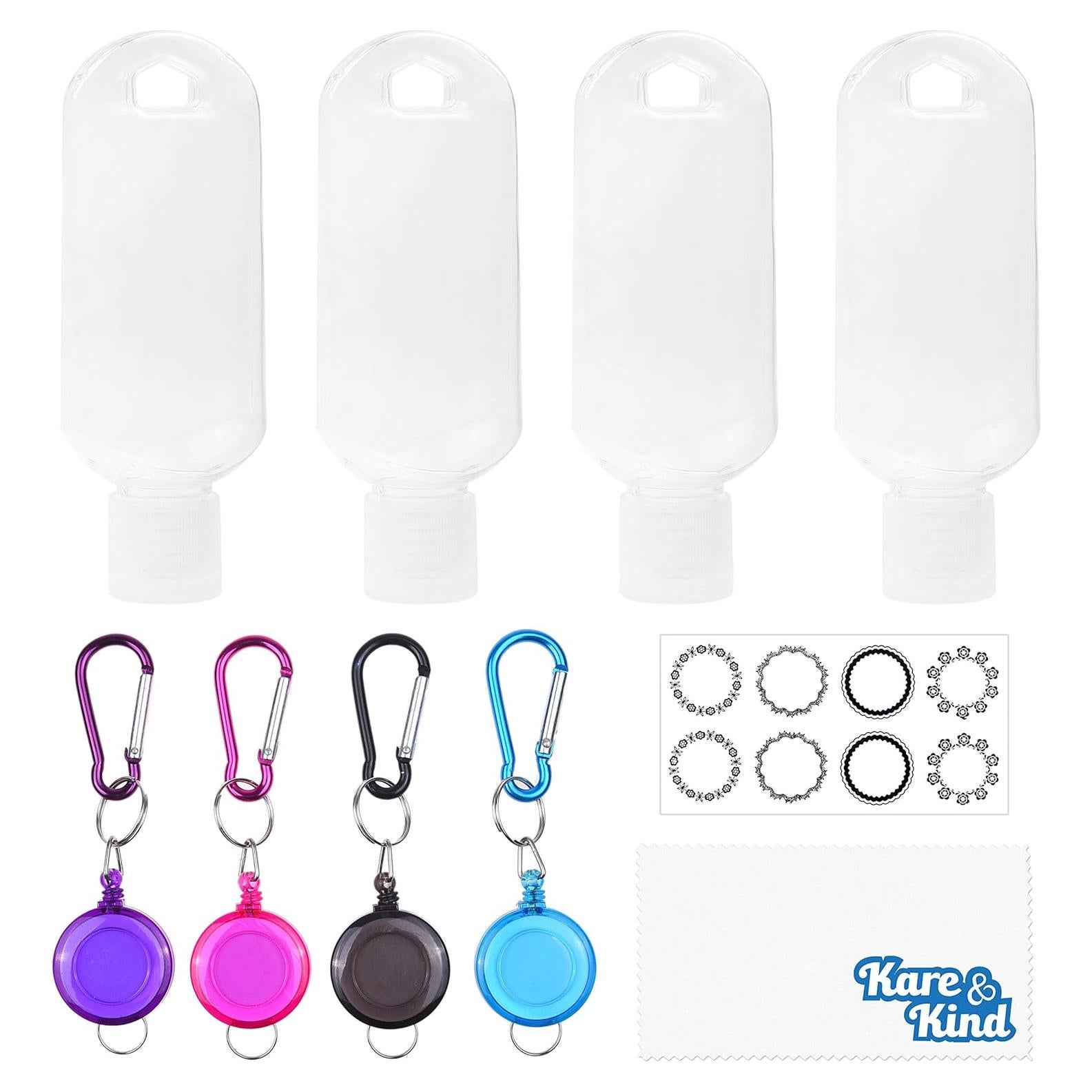 Botellas de Viaje Transparentes Kare & Kind - 4 Piezas 50ml