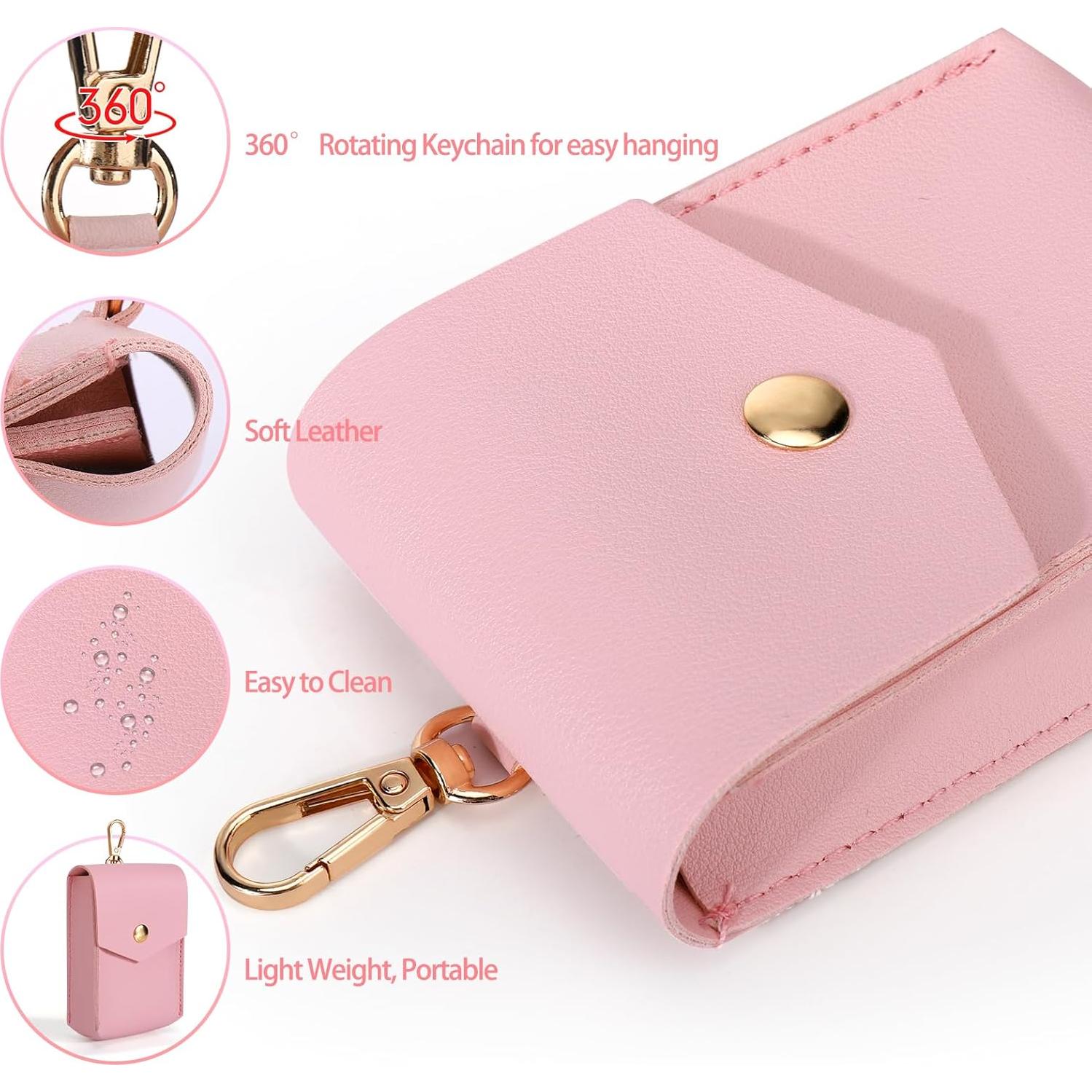 Funda de Cuero Rosa para Spray Desinfectante Touchland 29.57 ml