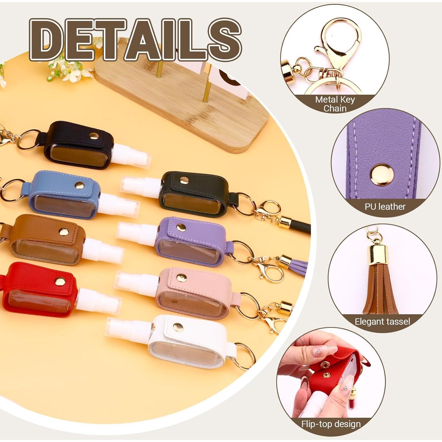 Set 4 Llaveros Desinfectante de Manos ASTIMESA 30 ml Cuero