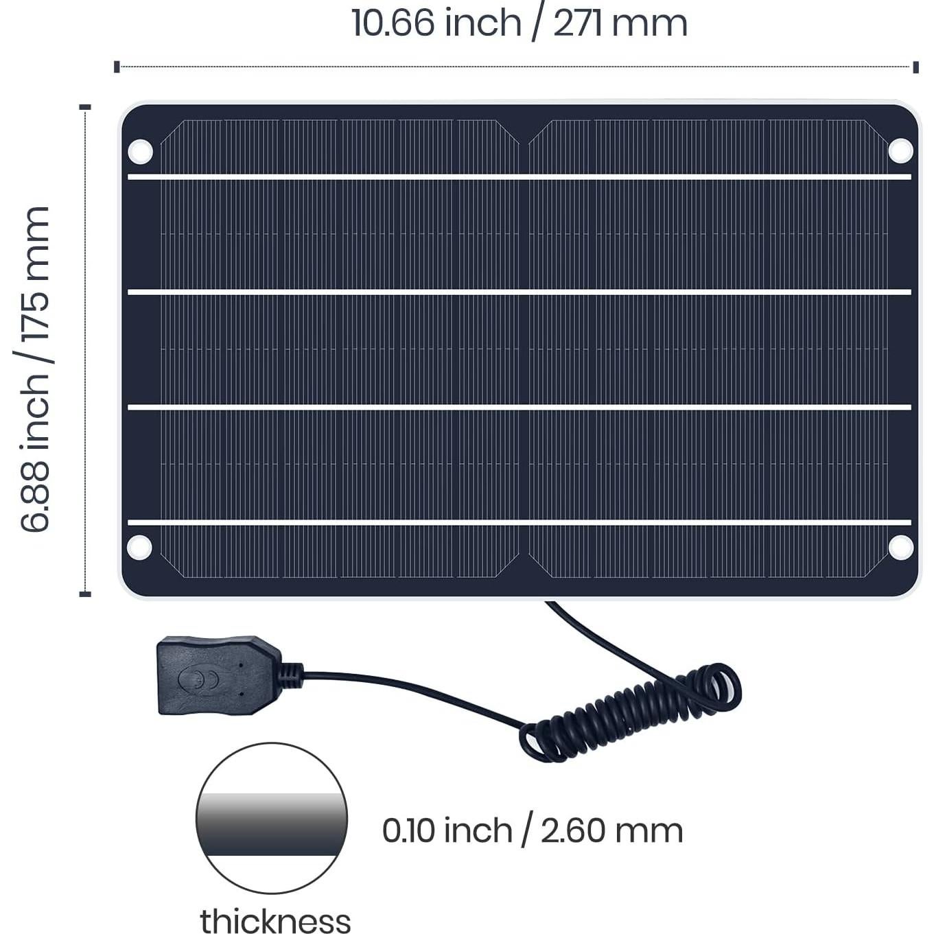 Panel Solar 6W FlexSolar USB Monocristalino IP67 27x17cm