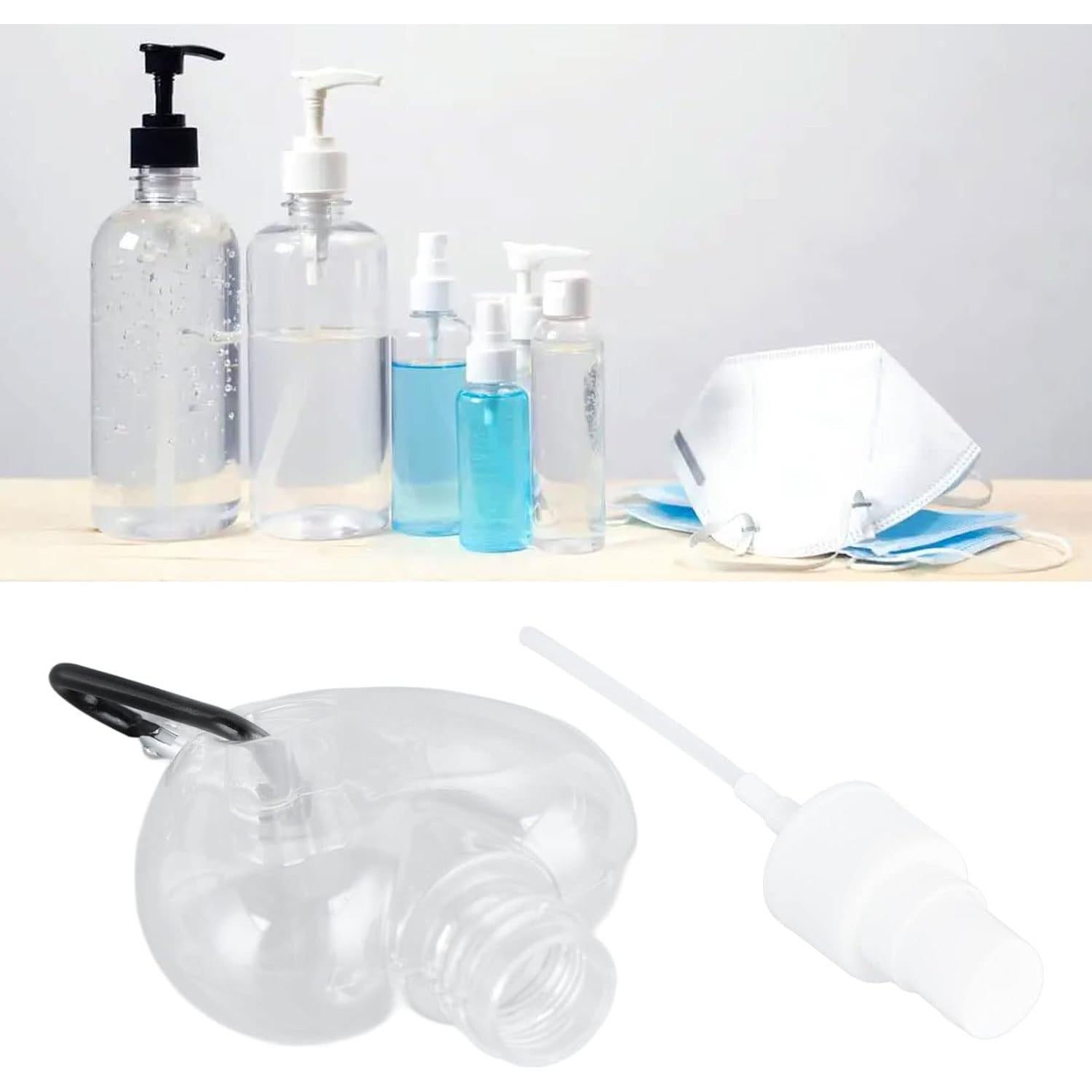 Botellas de Viaje QANYEGN 50ml Transparentes para Llaveros