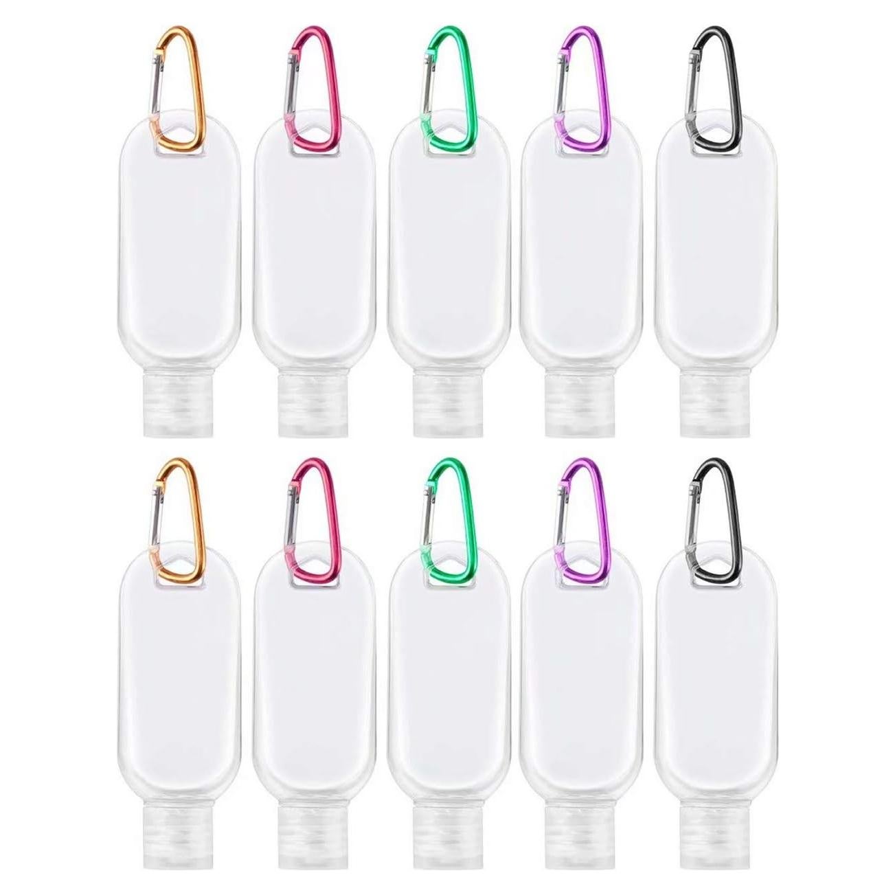 10 Botellas de Viaje Reutilizables JINEN 50ml a Prueba de Fugas