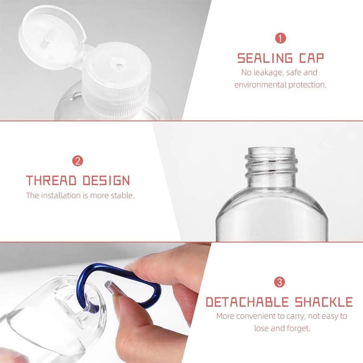 10 Botellas de Viaje Reutilizables JINEN 50ml a Prueba de Fugas