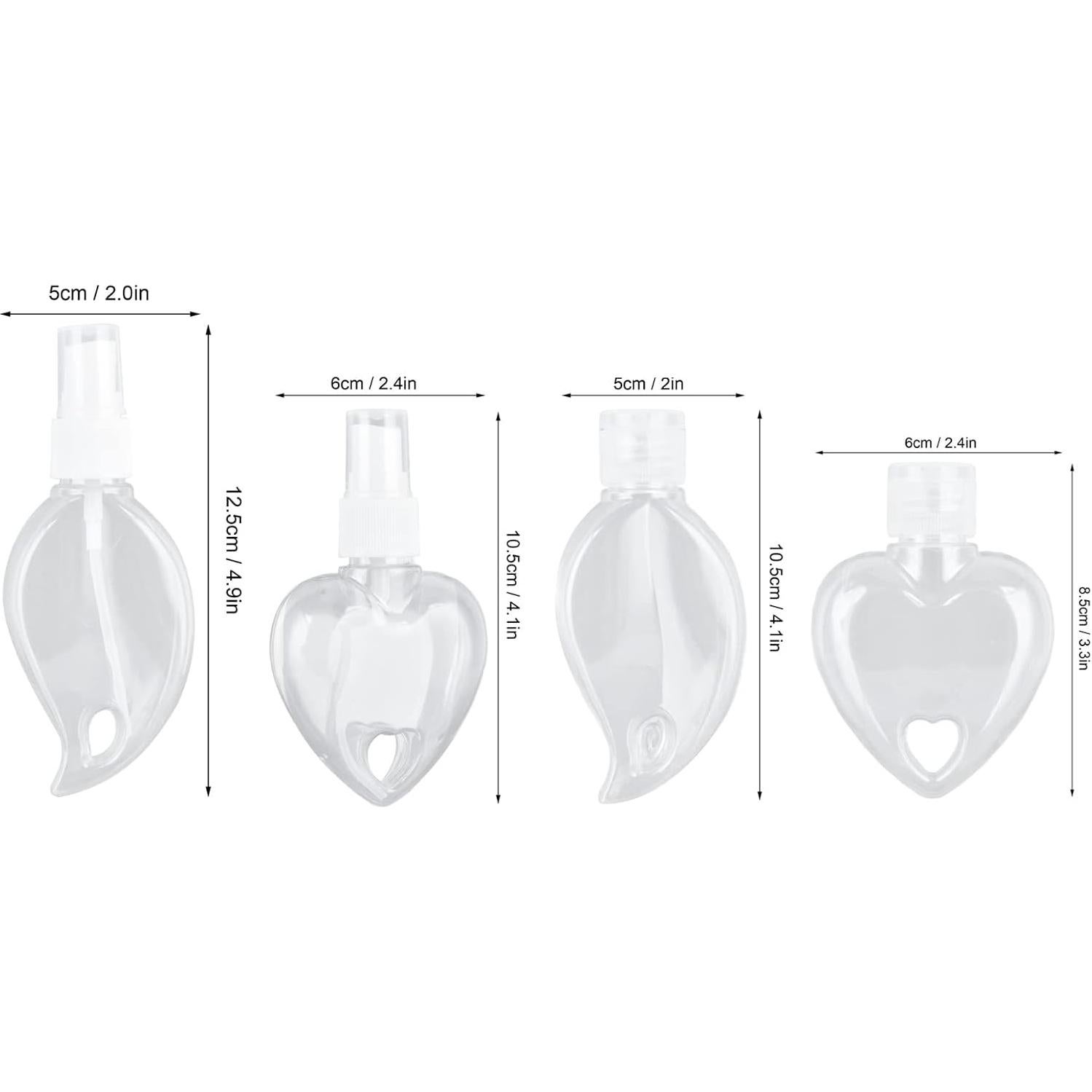 Botellas de Viaje Tiiyee 74ml con Llavero - Paquete de 4