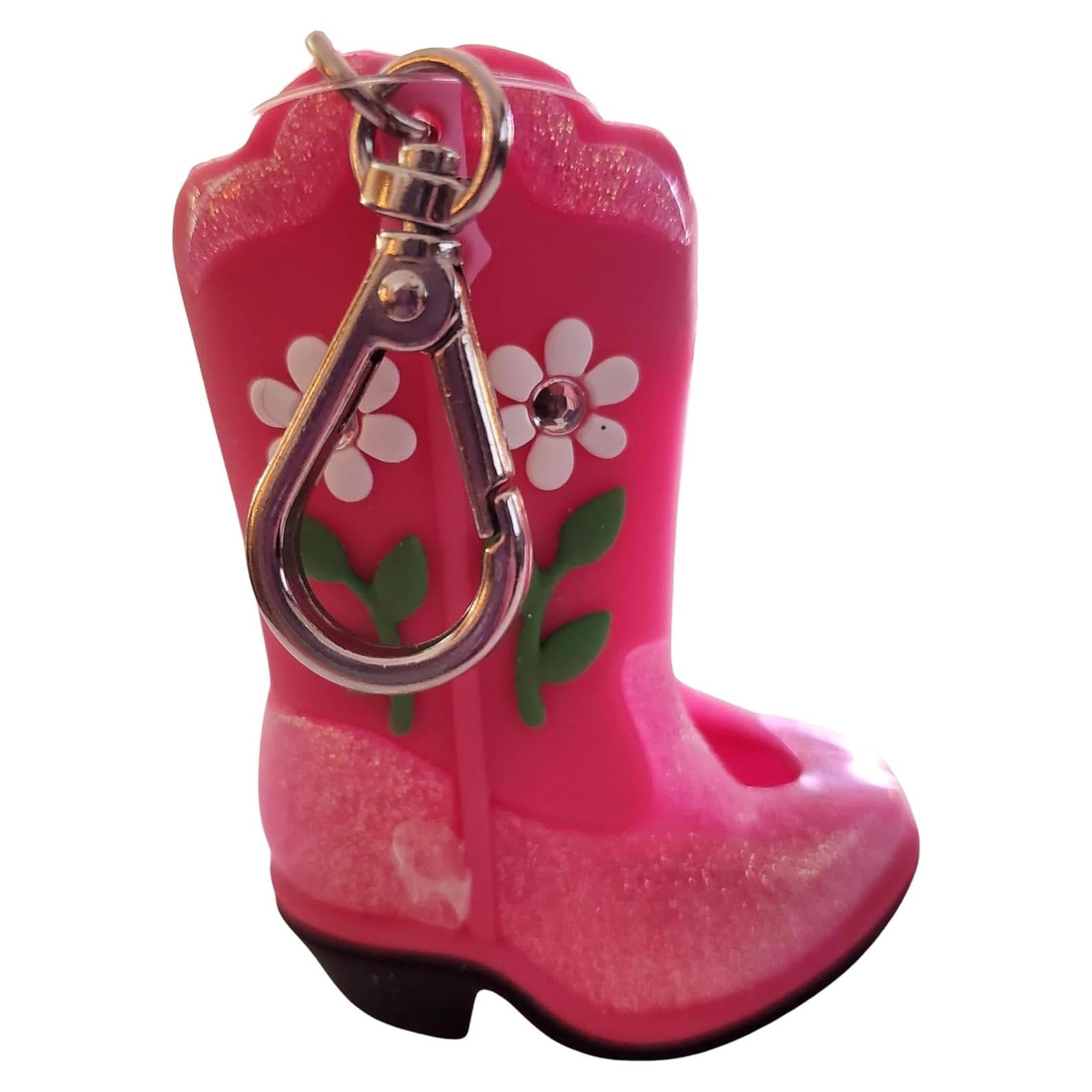 Botín de vaquero rosa Bath & Body Works con holder desinfectante