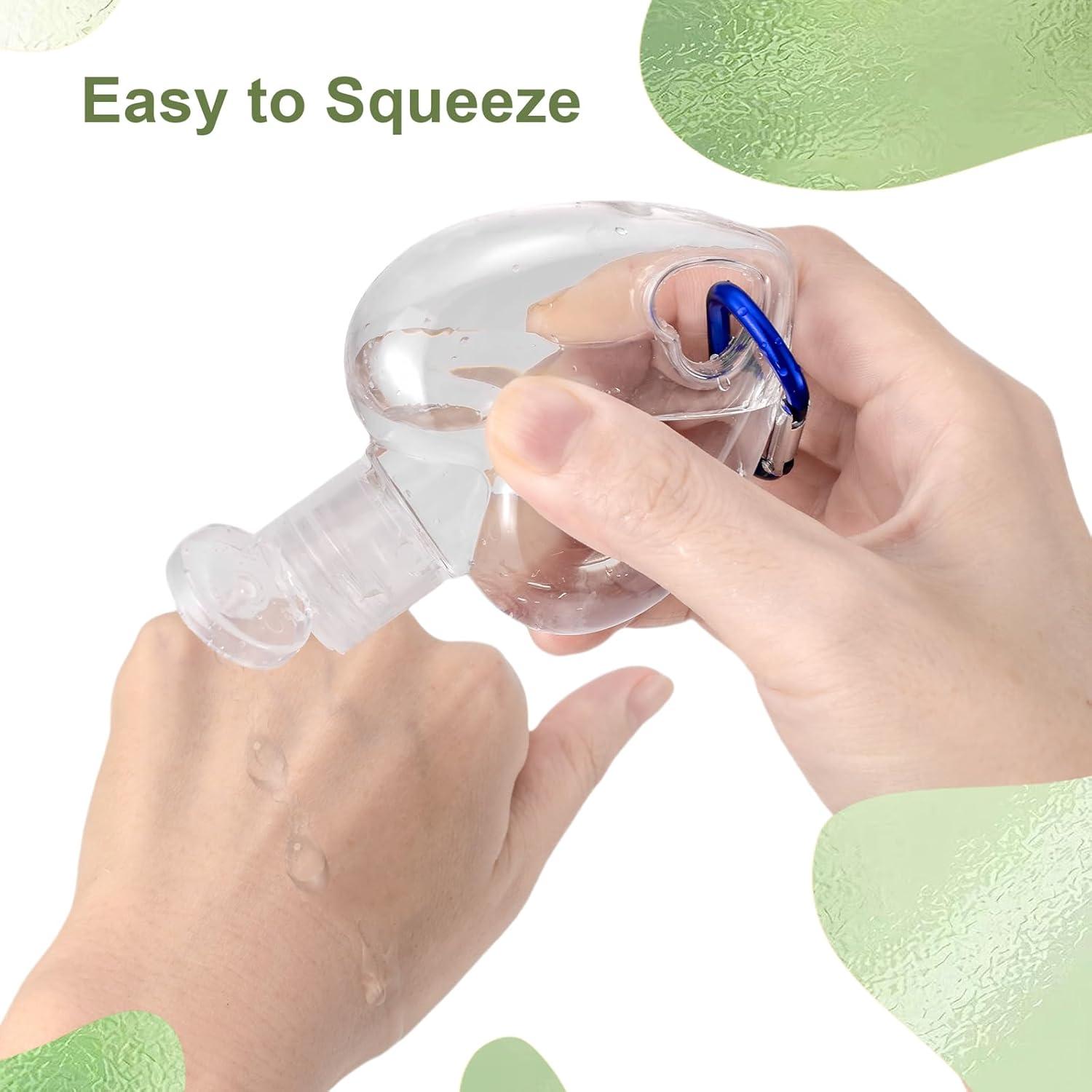 50 Botellas de Plástico Transparentes Corazón 50ml Besitek