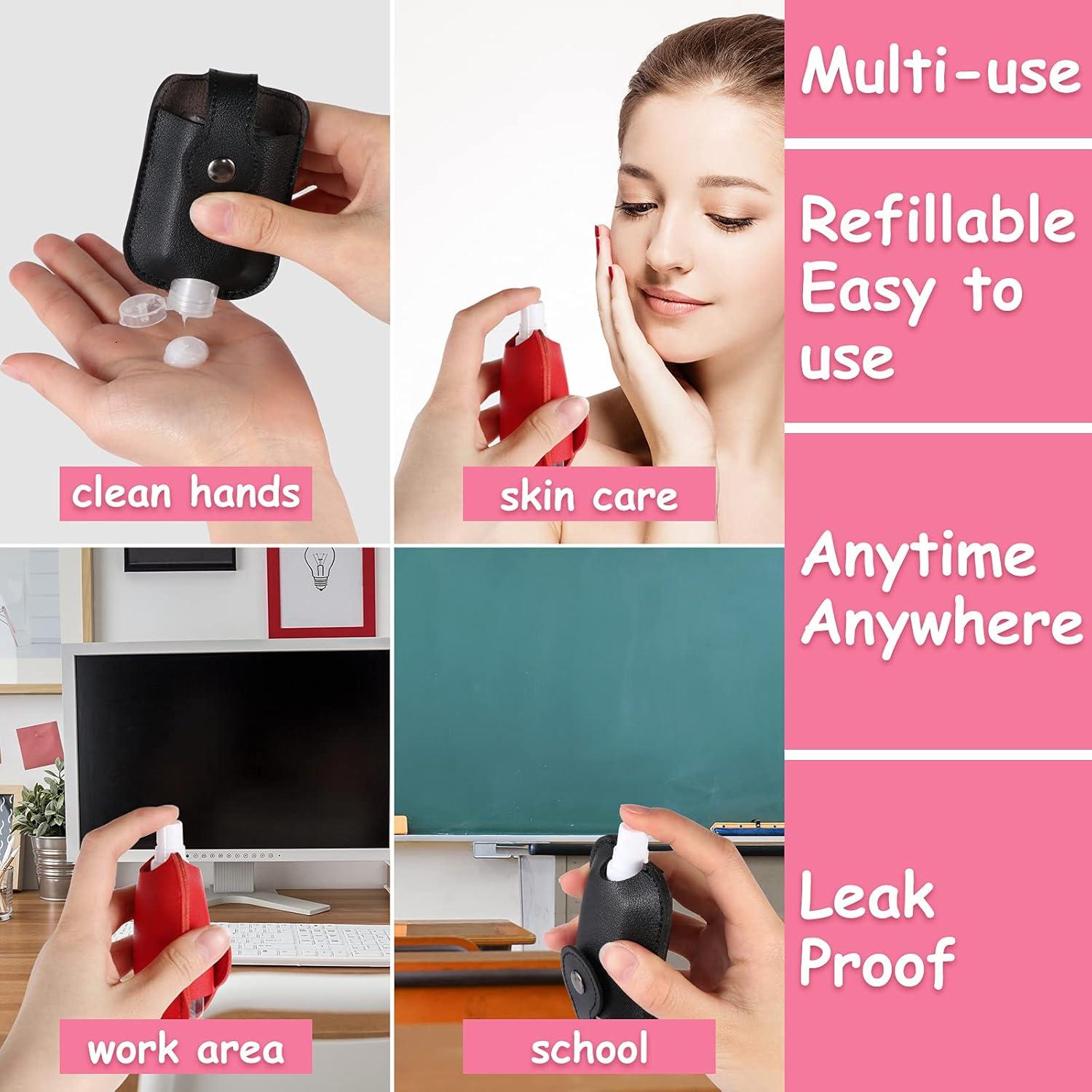 Estuche de Desinfectante de Manos Ezindraw 2 PCS Viaje Rojo Negro