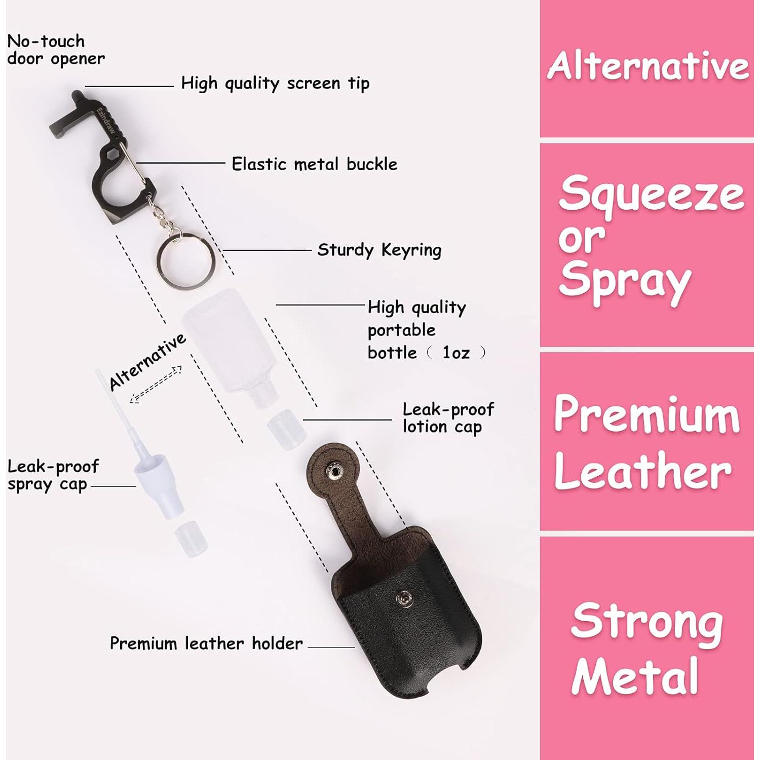 Estuche de Desinfectante de Manos Ezindraw 2 PCS Viaje Rojo Negro