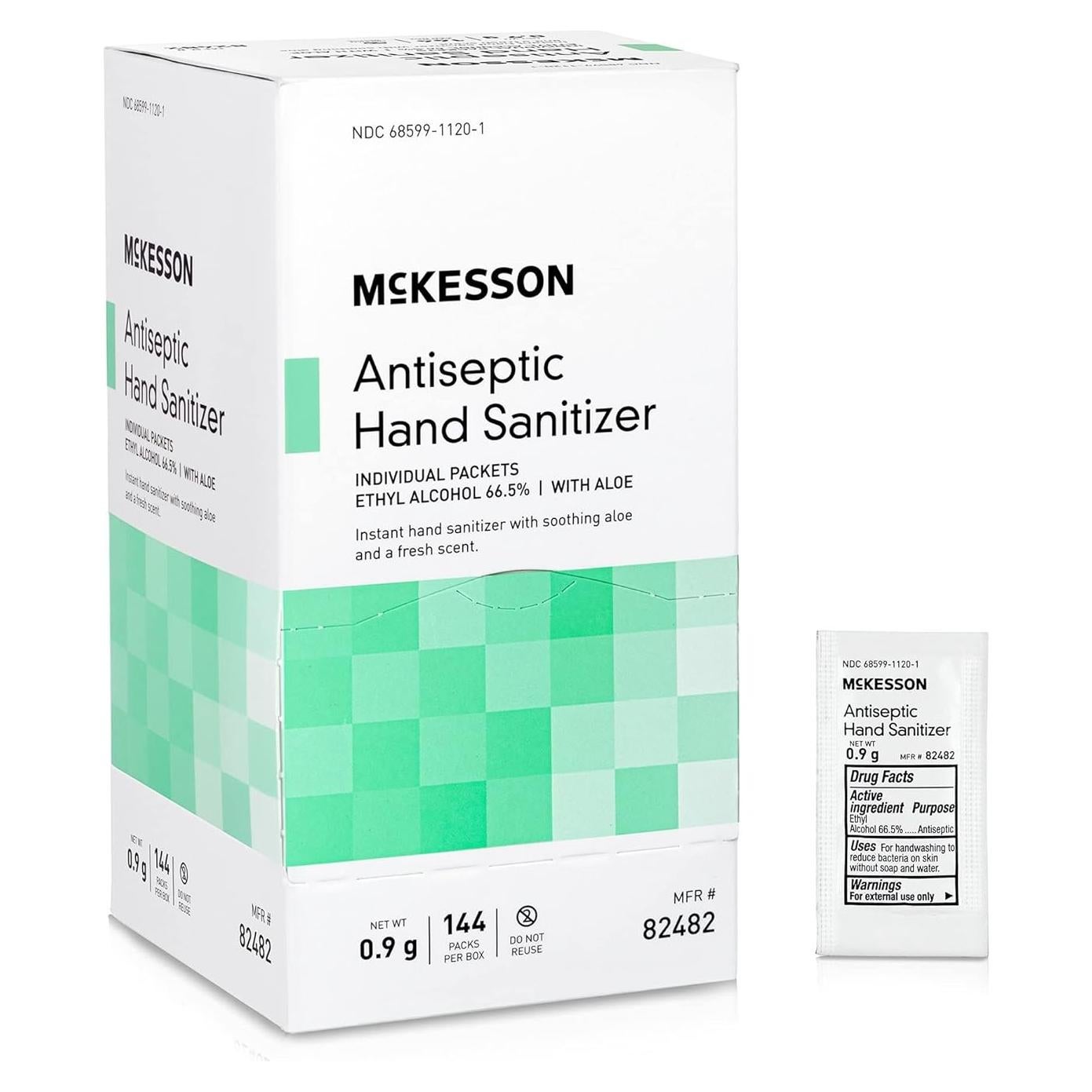 Gel desinfectante de manos McKesson con aloe 9g - 144 unidades