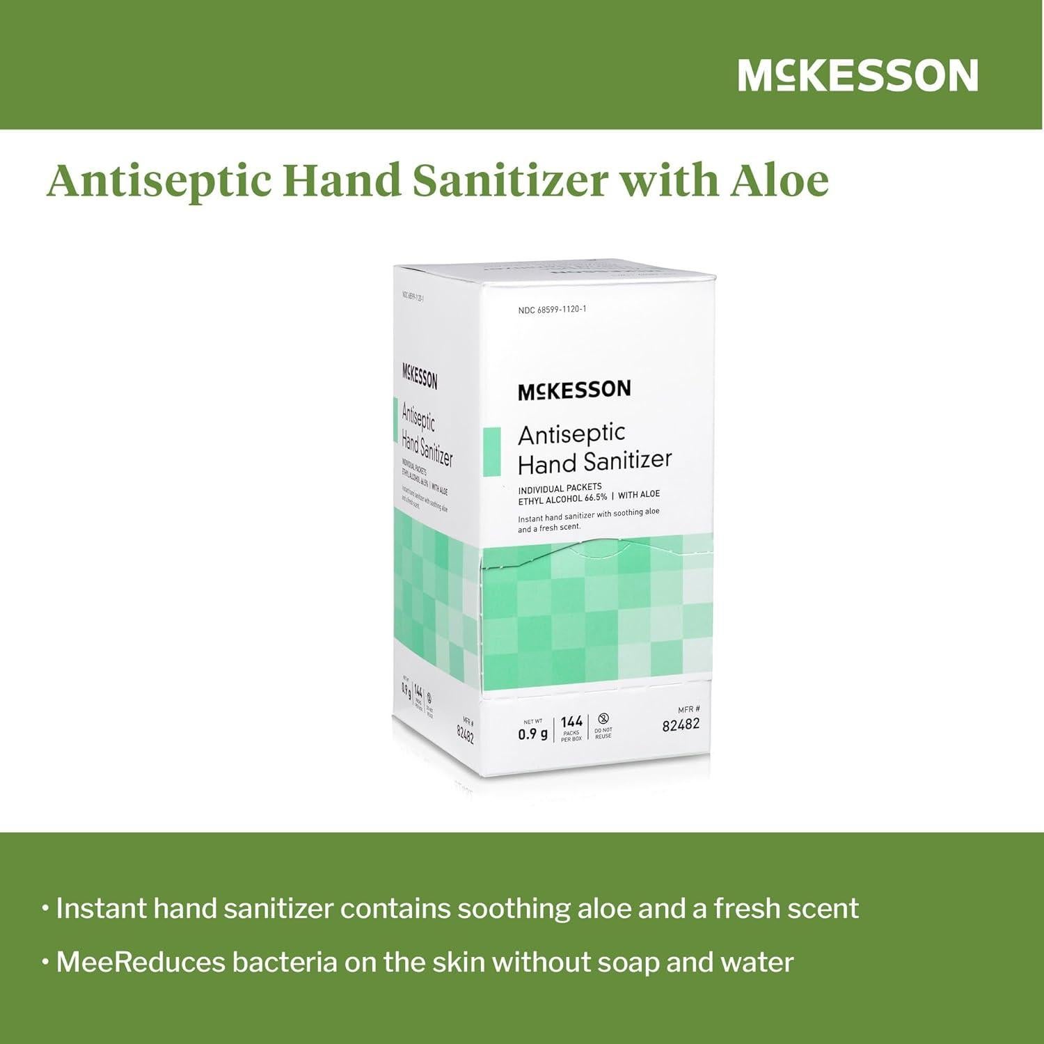 Gel desinfectante de manos McKesson con aloe 9g - 144 unidades