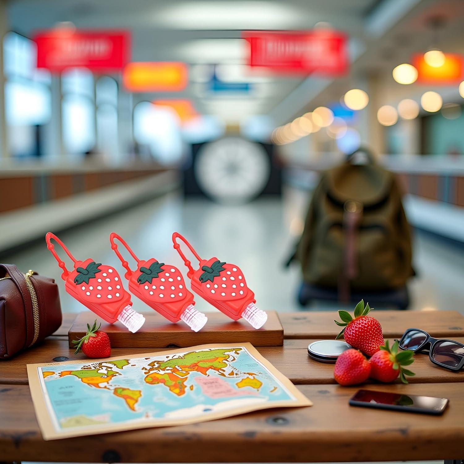 Set de 3 Botellas de Viaje Rellenables Xinjincang 30ml Rojo