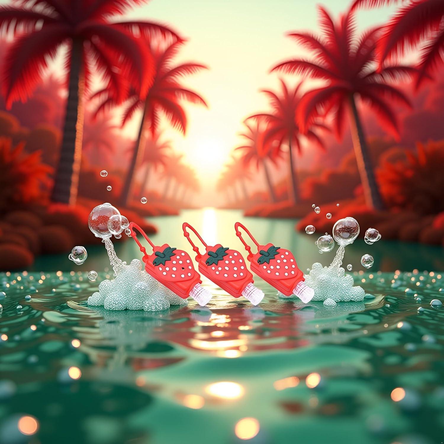 Set de 3 Botellas de Viaje Rellenables Xinjincang 30ml Rojo