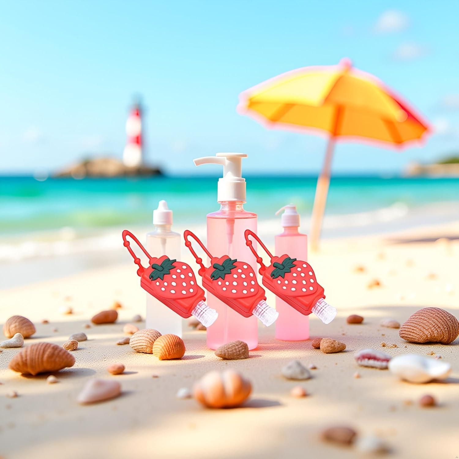 Set de 3 Botellas de Viaje Rellenables Xinjincang 30ml Rojo