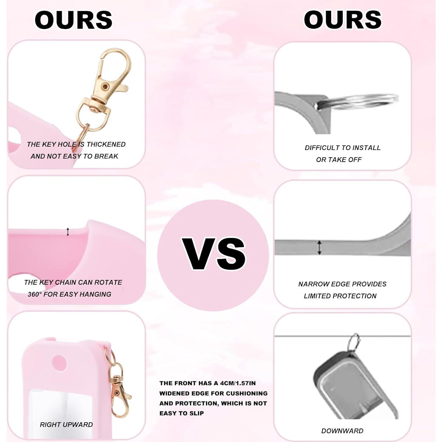 Funda de Silicona Rosa para Spray Desinfectante Touchland 30 mL