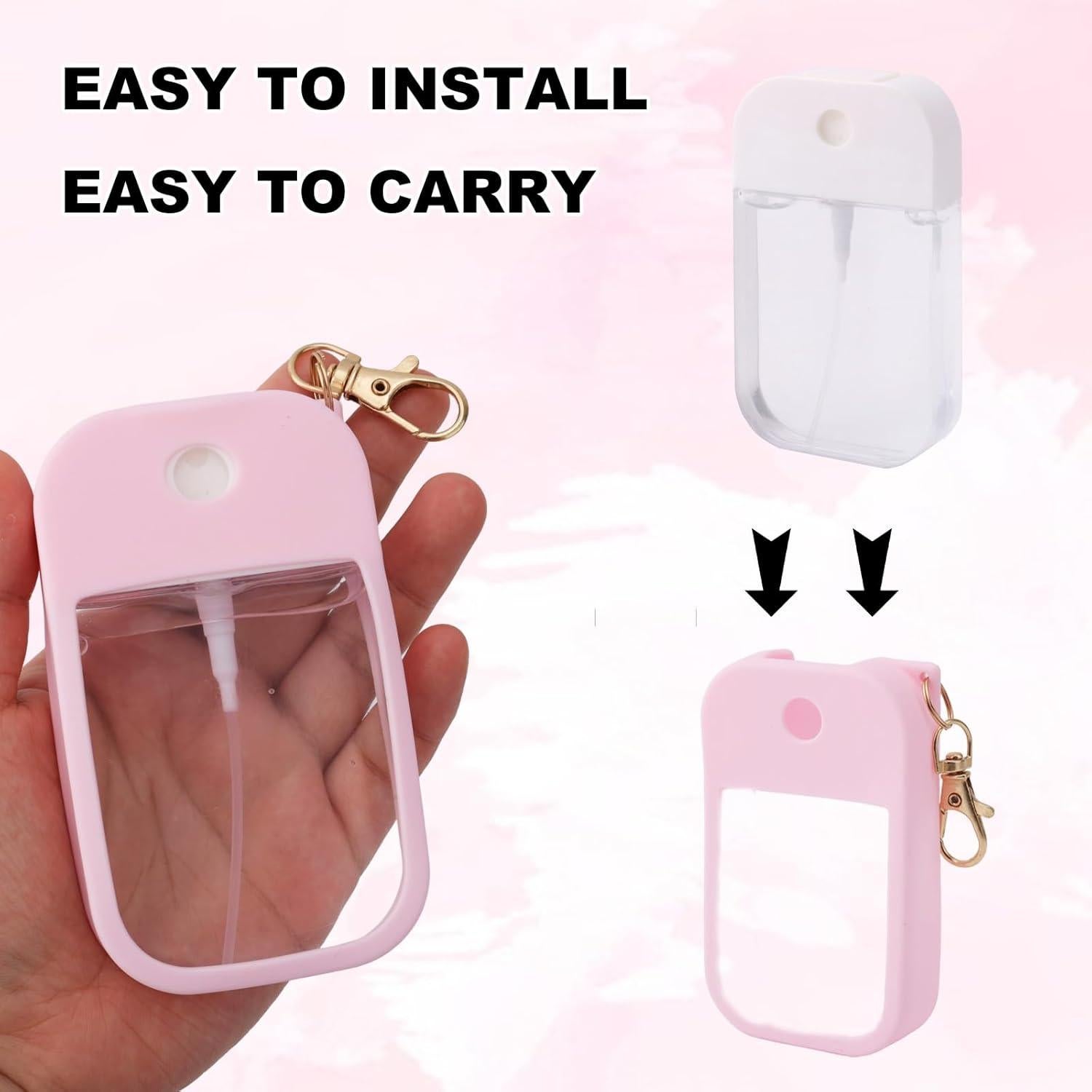 Funda de Silicona Rosa para Spray Desinfectante Touchland 30 mL