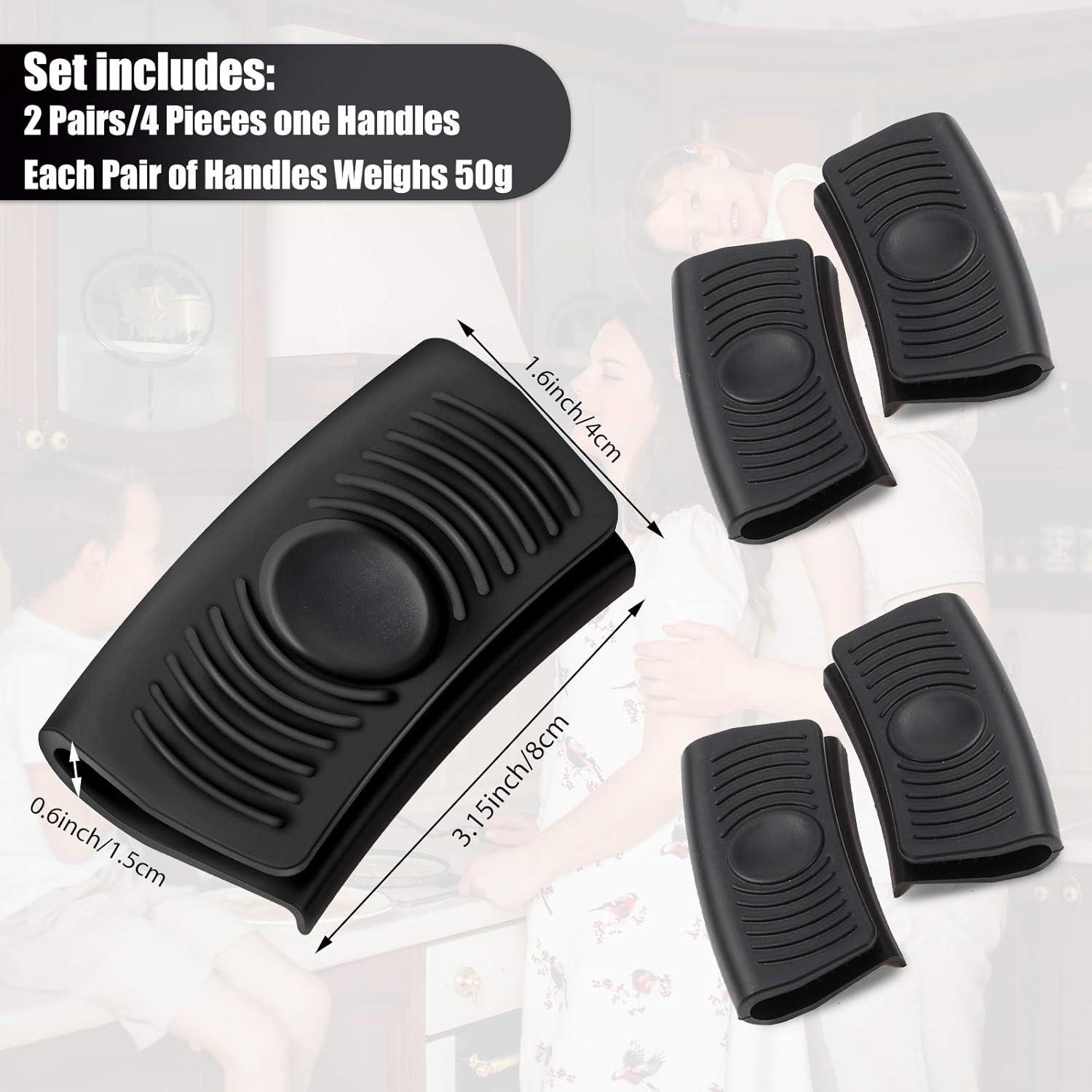 2 Pares de Mangos de Silicona Aislantes Patelai - Negro