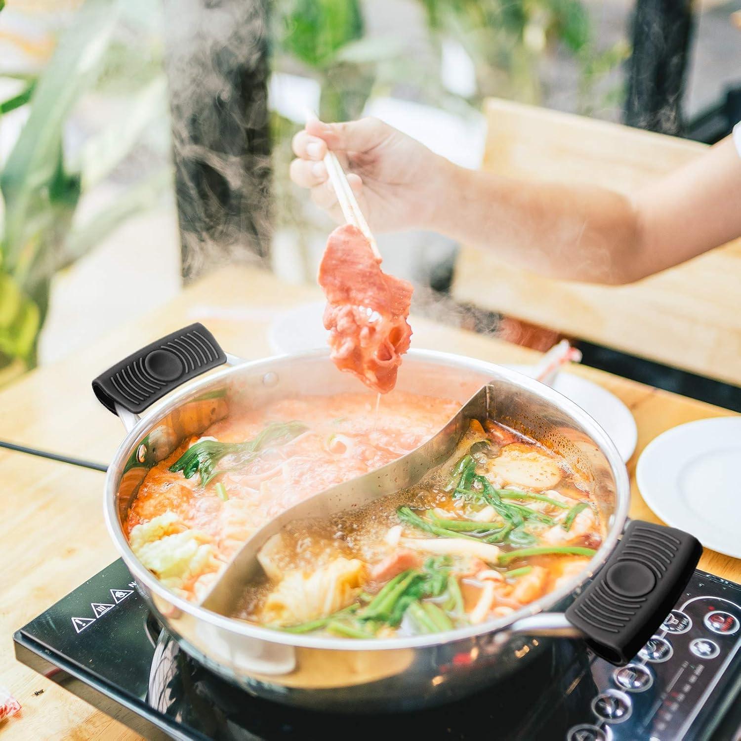 2 Pares de Mangos de Silicona Aislantes Patelai - Negro