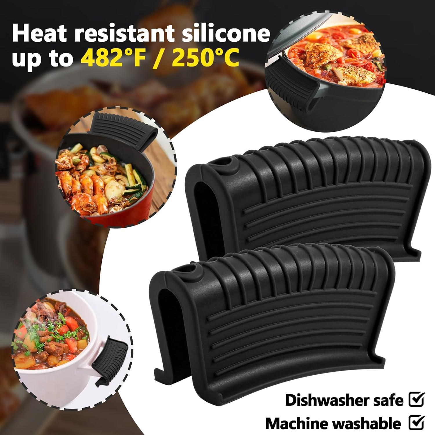 Paquete de 2 Sujetadores de Mango de Silicona Bonsicoky - Negro