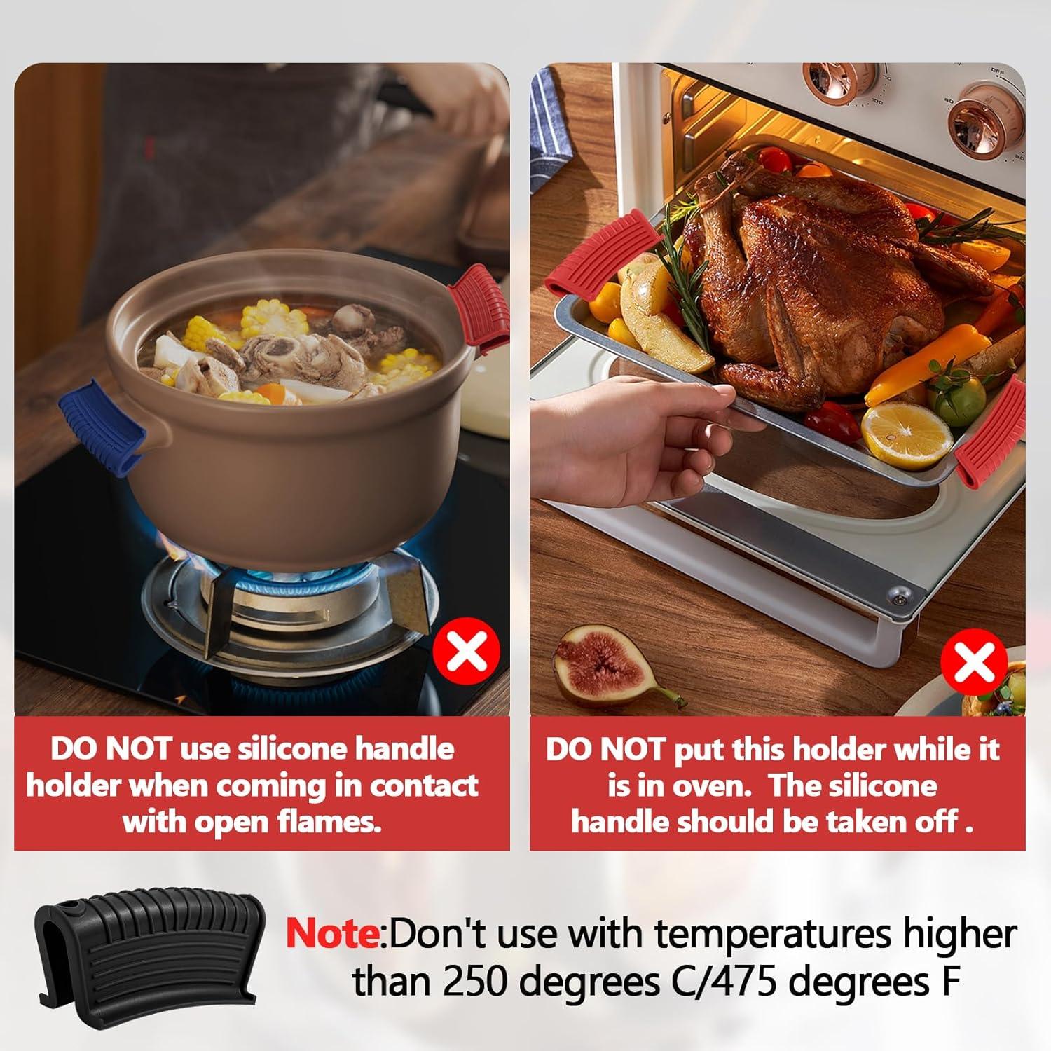 Paquete de 2 Sujetadores de Mango de Silicona Bonsicoky - Negro