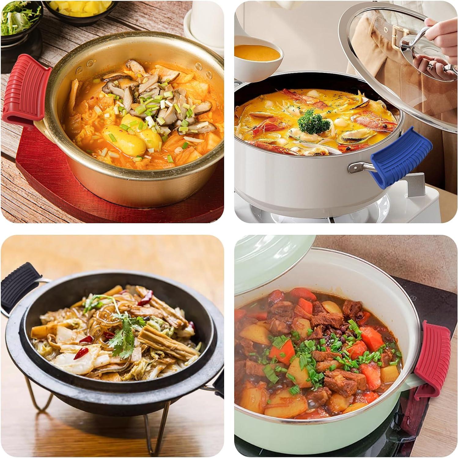 Paquete de 2 Sujetadores de Mango de Silicona Bonsicoky - Negro