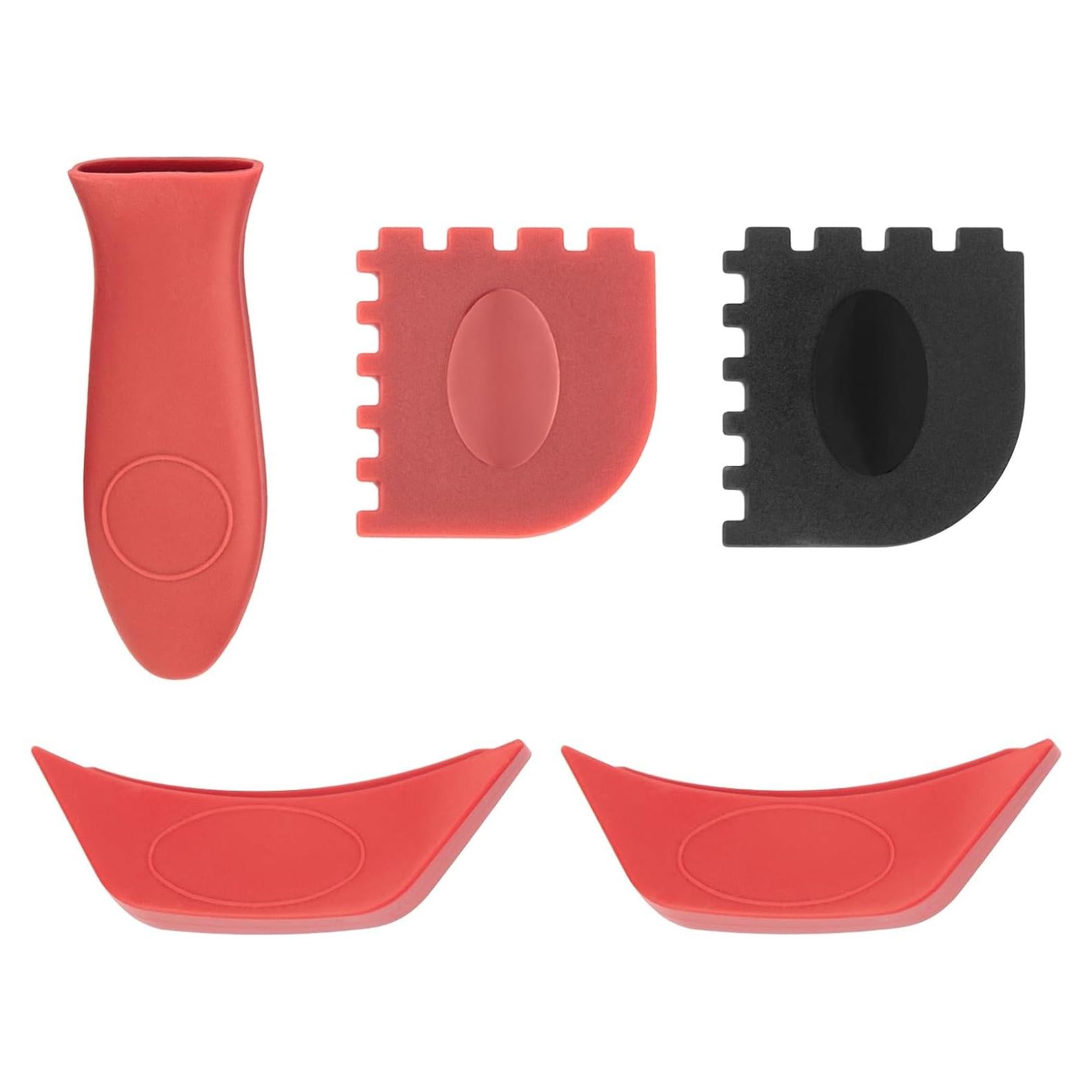 Soporte de Mango de Silicona GJK Rojo Antideslizante 5 Piezas