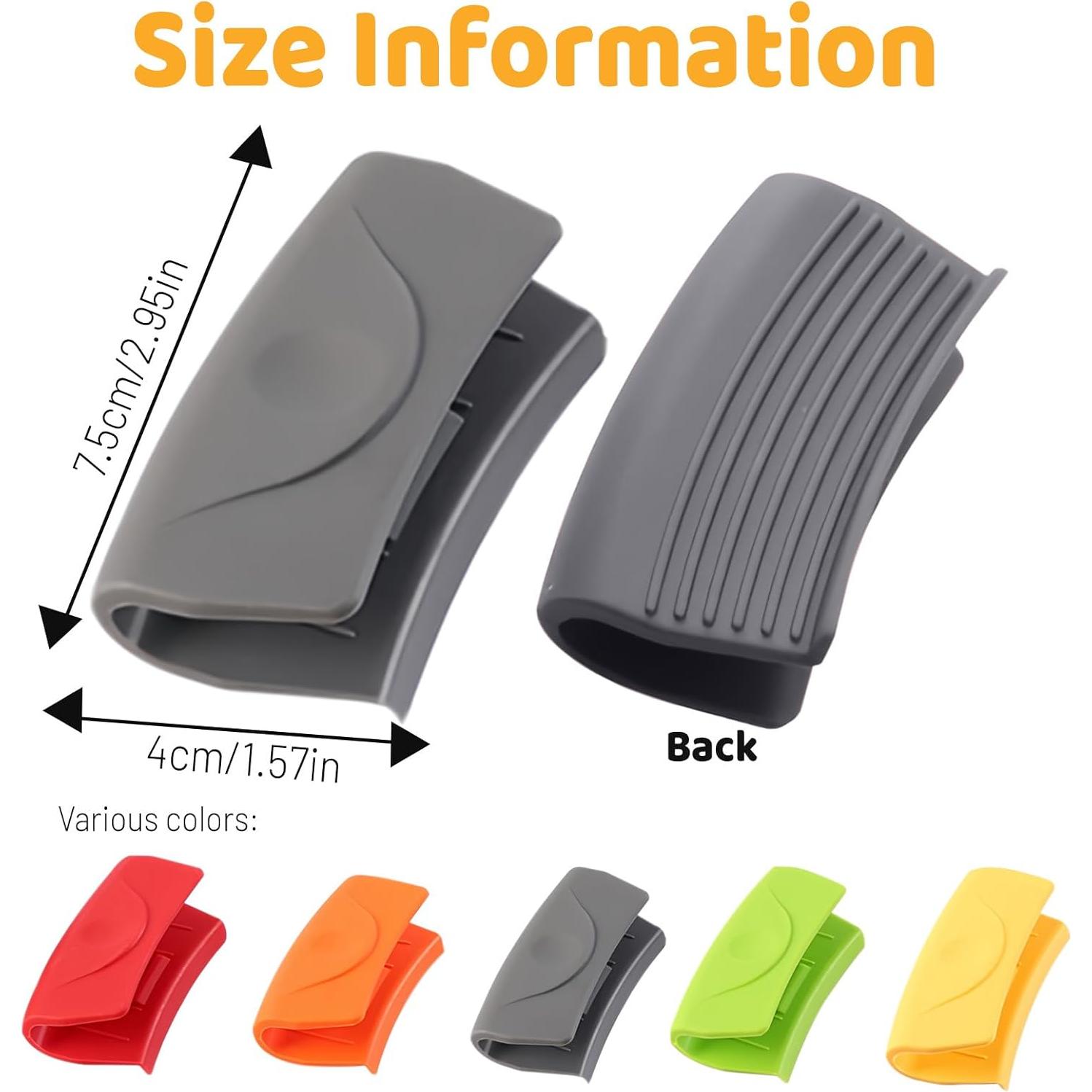 2 Fundas de Mango de Silicona Caliente Bagentry Gris 7.5x4 cm