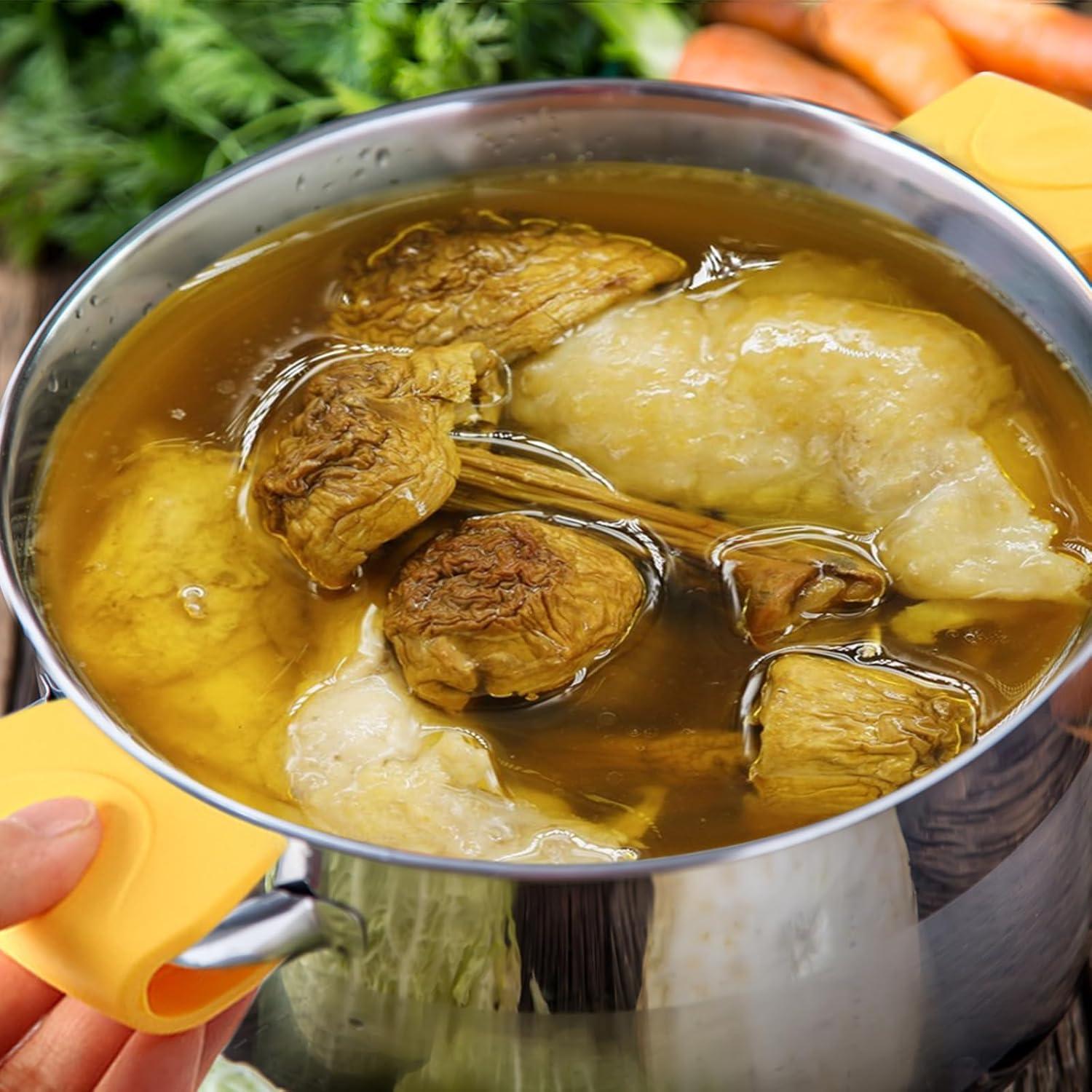 2 Fundas de Mango de Silicona Caliente Bagentry Gris 7.5x4 cm