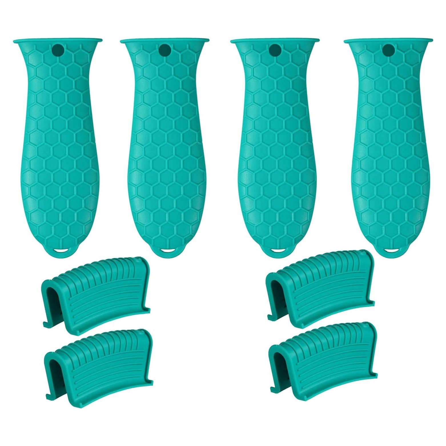 Soporte de Mango de Silicona Antideslizante OYSIR 8 Pcs Azul Lago