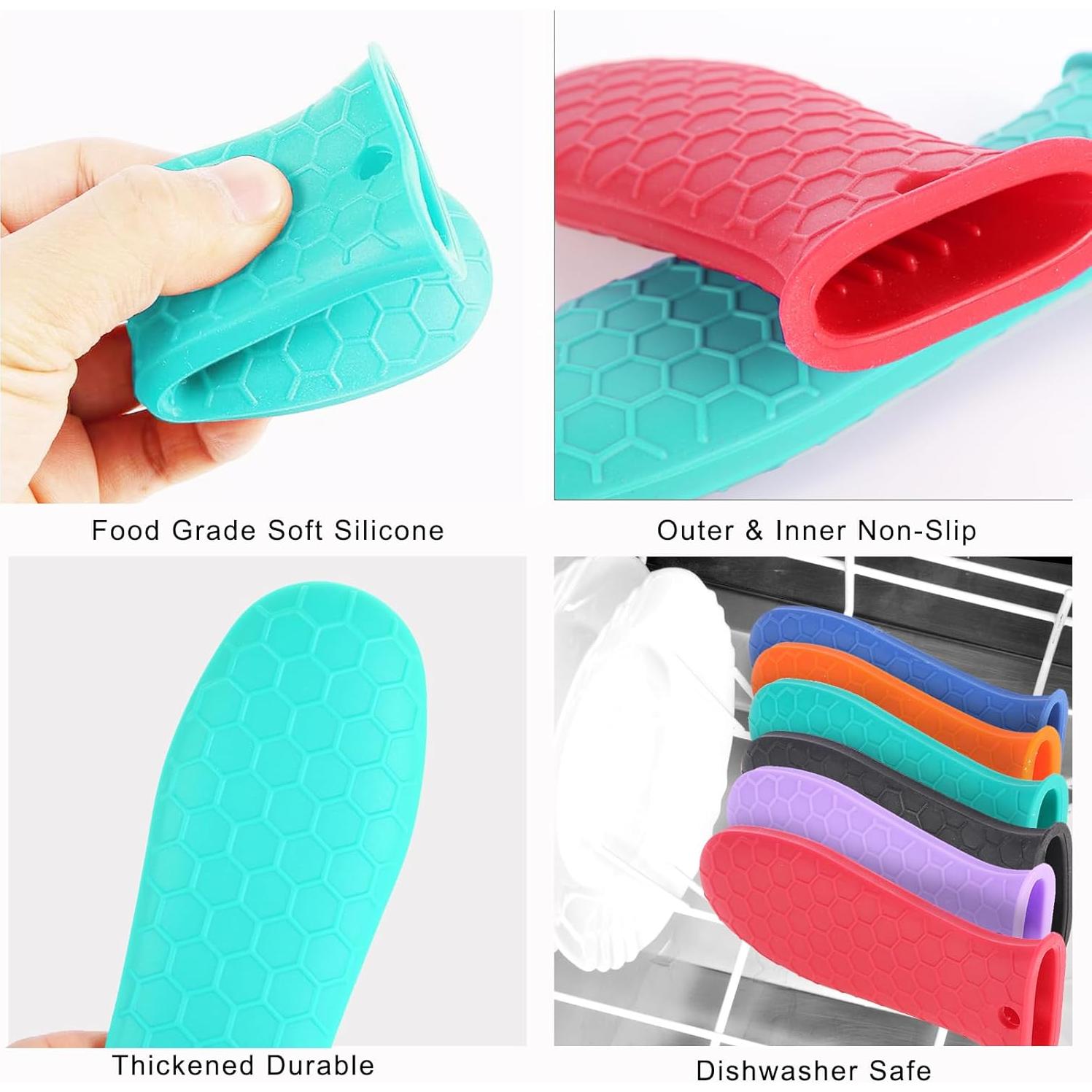 Soporte de Mango de Silicona Antideslizante OYSIR 8 Pcs Azul Lago