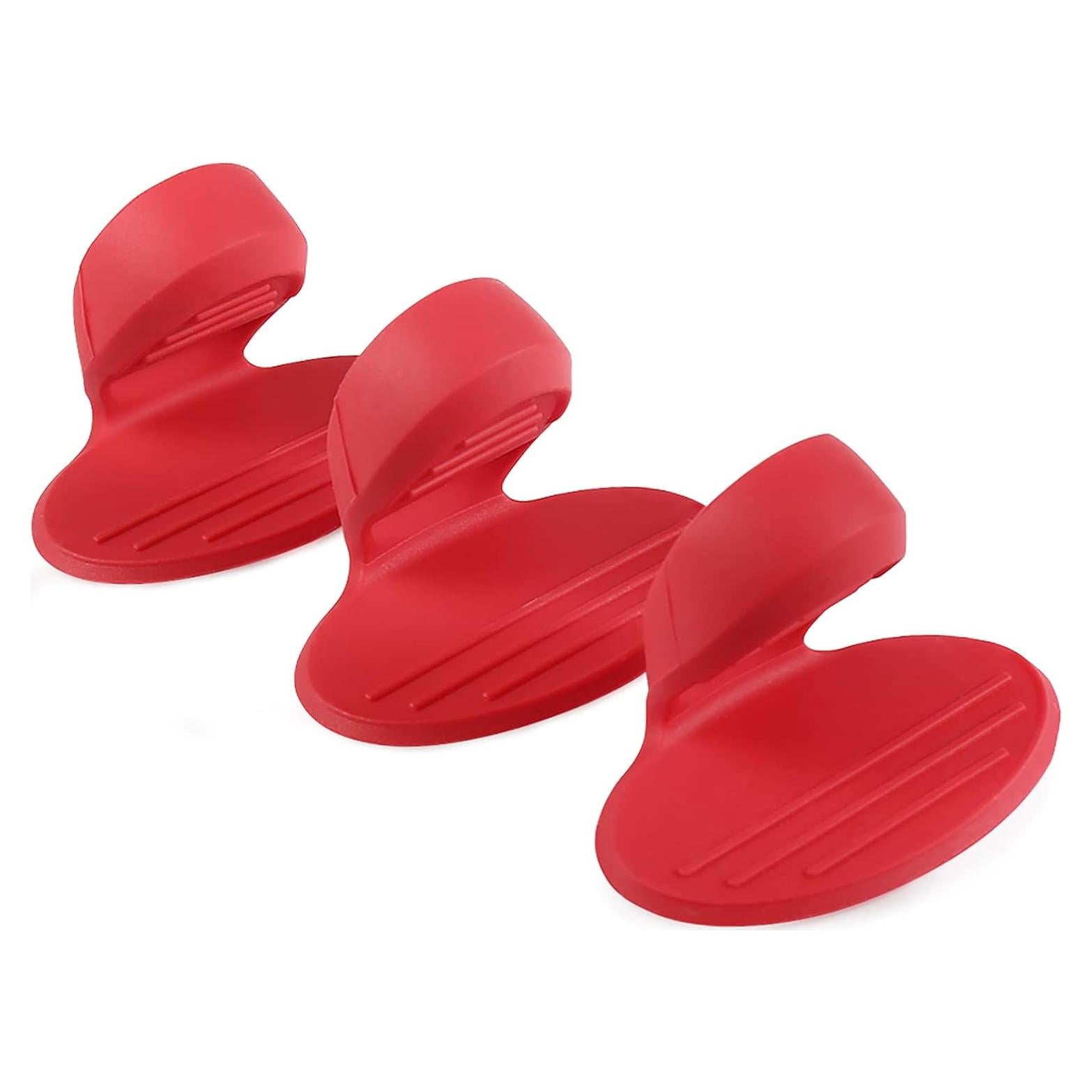 Soportes de Olla de Silicona YYP - Set de 3 Mini Guantes Rojo