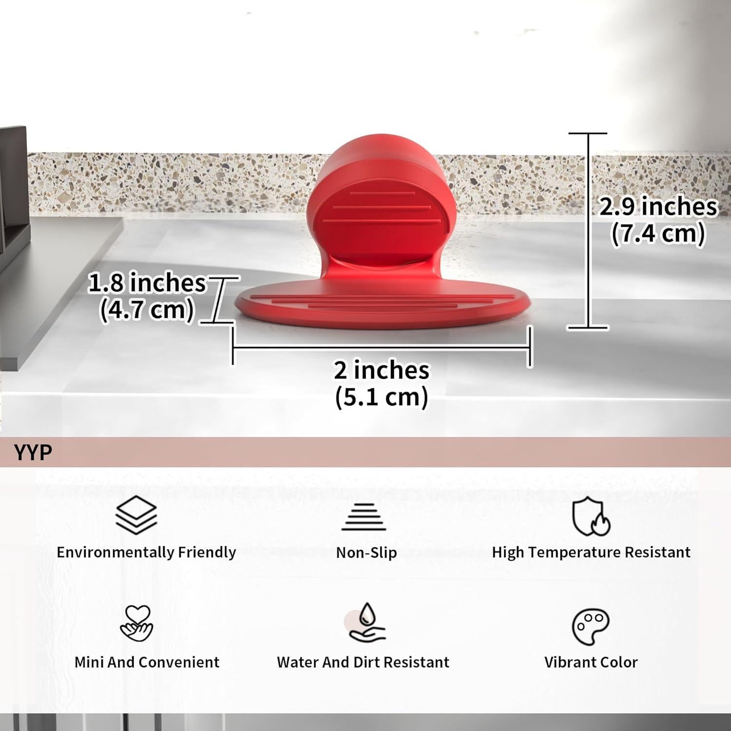 Soportes de Olla de Silicona YYP - Set de 3 Mini Guantes Rojo