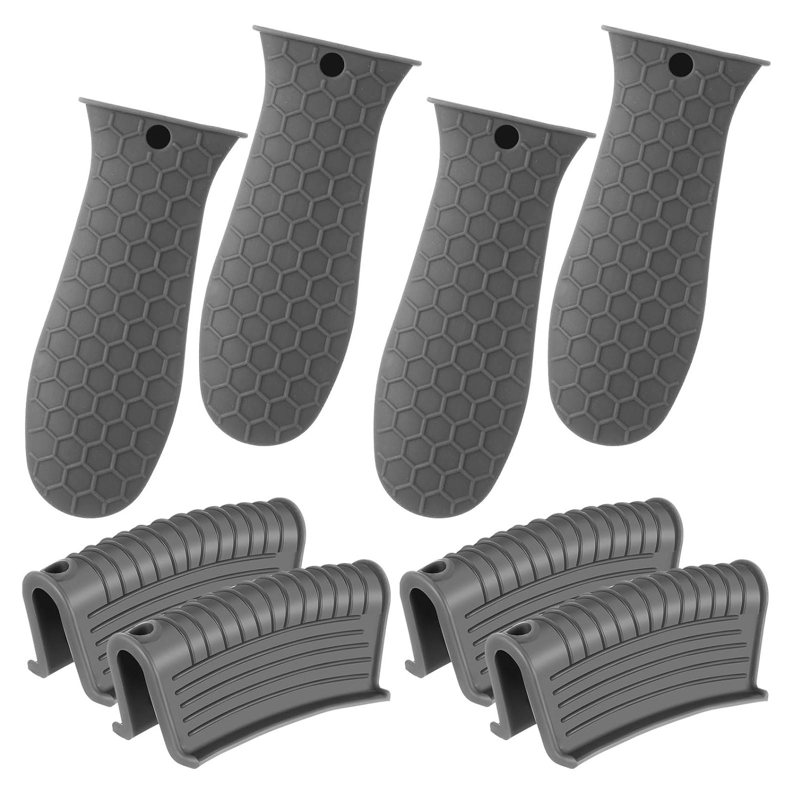 Conjunto 8 Soportes de Silicona Patelai Antideslizantes Gris