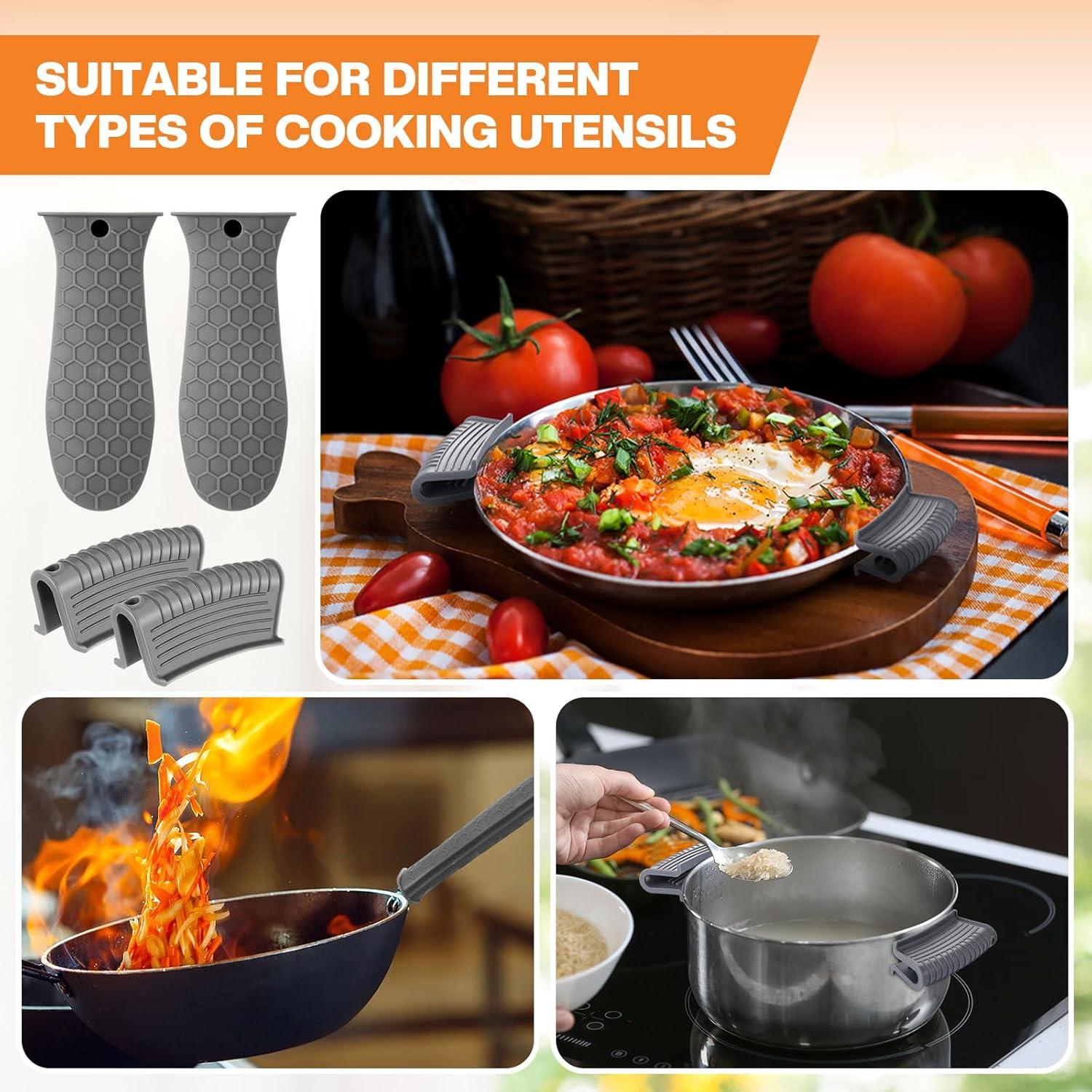 Conjunto 8 Soportes de Silicona Patelai Antideslizantes Gris