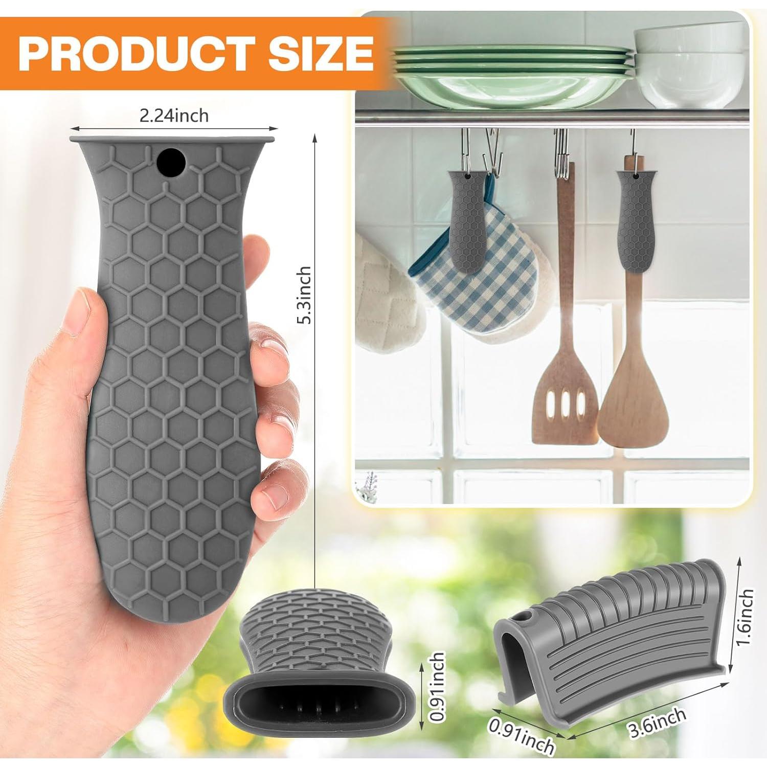 Conjunto 8 Soportes de Silicona Patelai Antideslizantes Gris