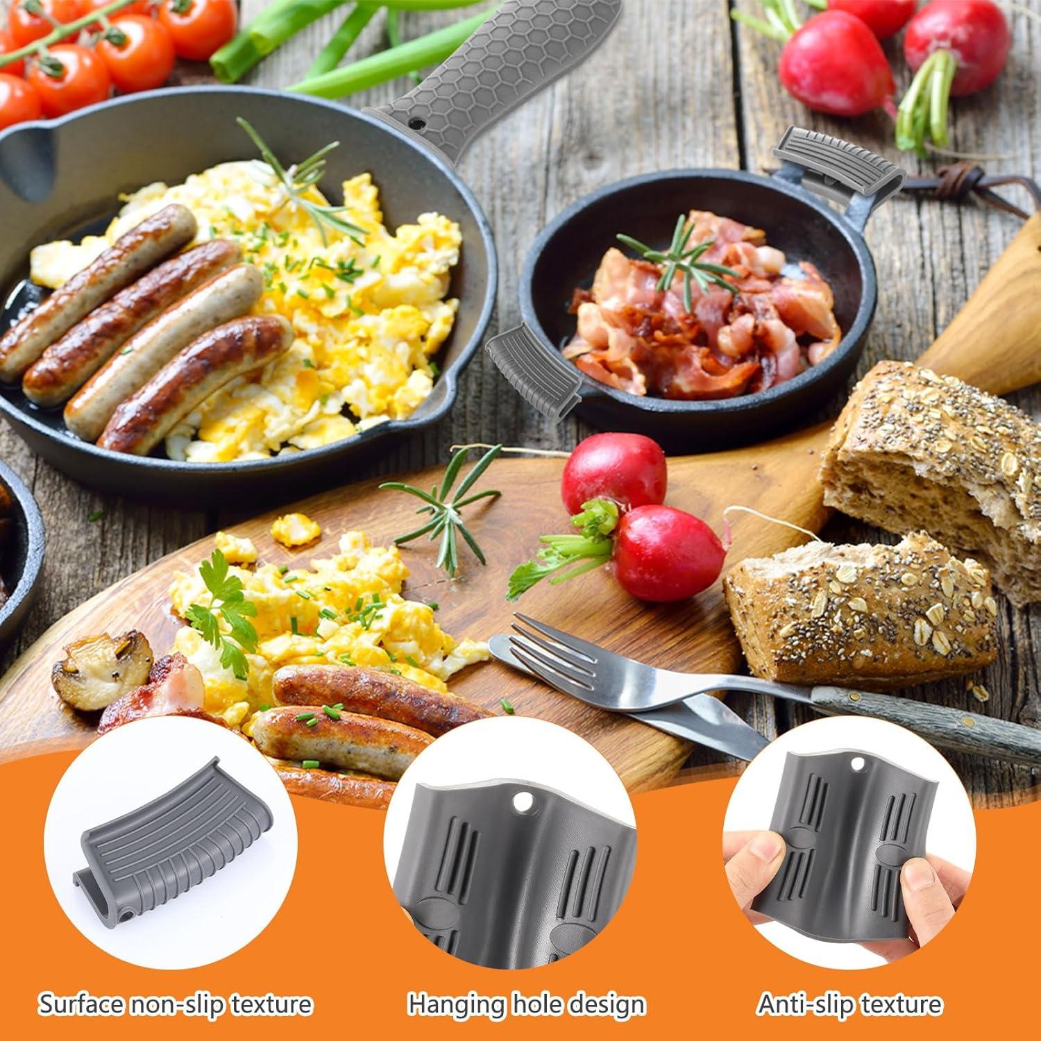 Conjunto 8 Soportes de Silicona Patelai Antideslizantes Gris